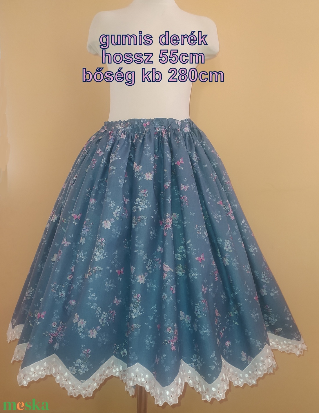 Gyermek néptánc szoknya 55 cm vidám színek - ruha & divat - gyerekruha - szoknya - Meska.hu