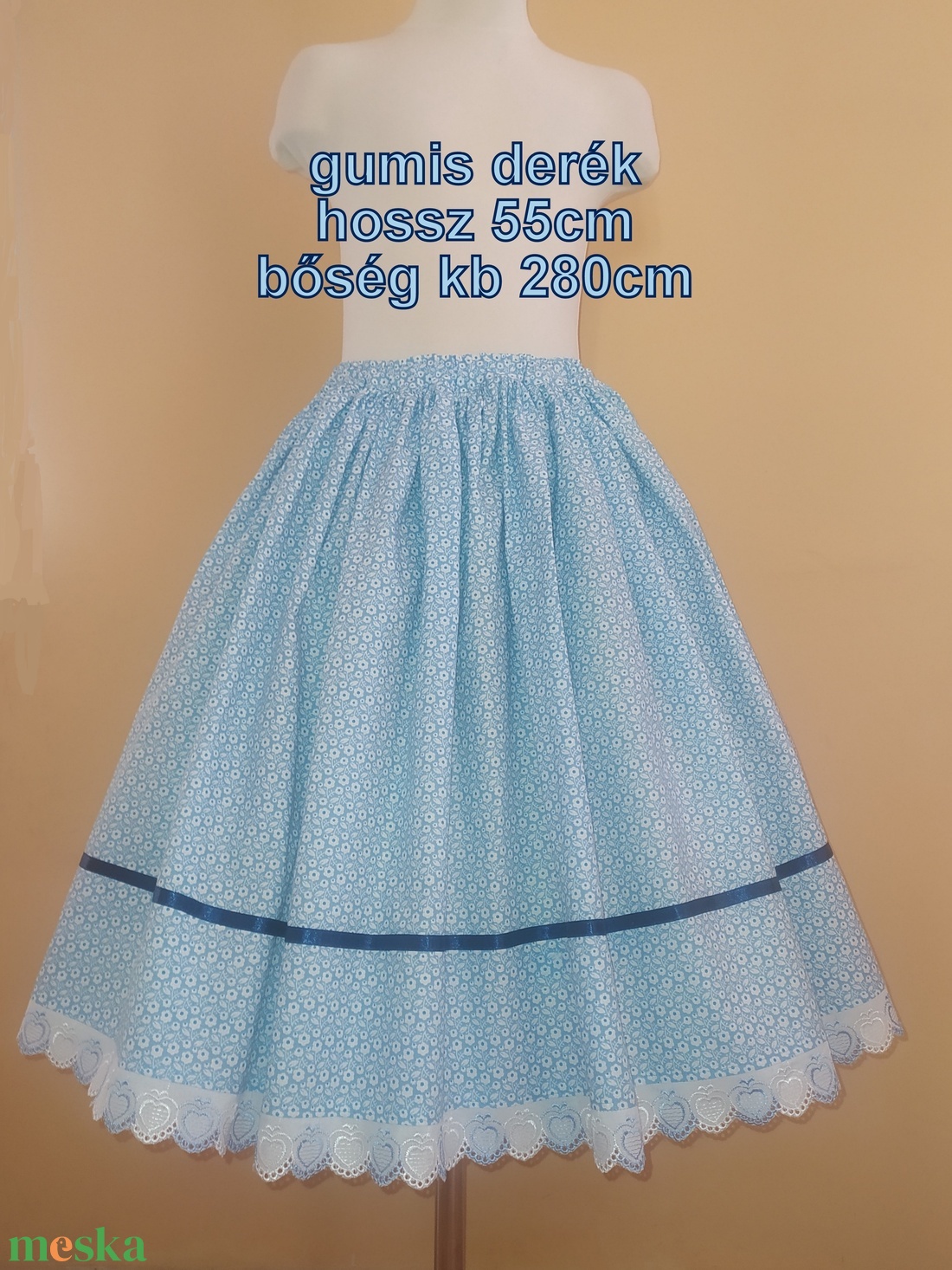 Gyermek néptánc szoknya 55 cm vidám színek - ruha & divat - gyerekruha - szoknya - Meska.hu