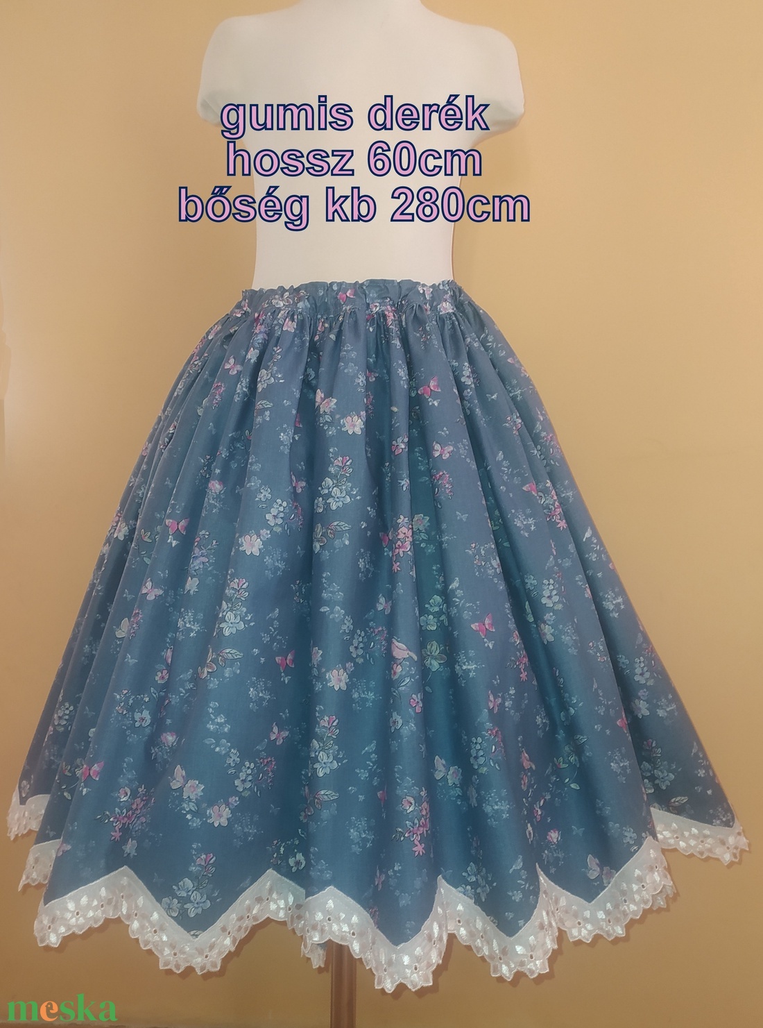 Gyermek néptánc szoknya 60 cm vegyes színek - ruha & divat - gyerekruha - szoknya - Meska.hu