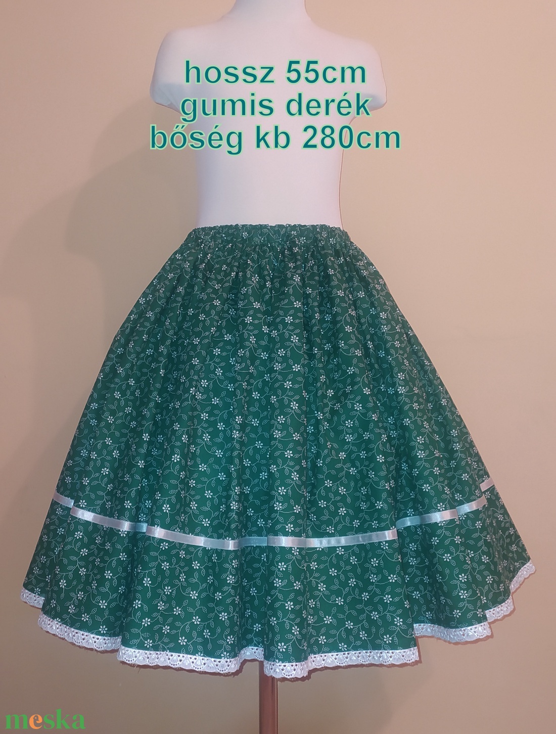 Gyermek néptánc szoknya 55 cm vegyes színek - ruha & divat - babaruha & gyerekruha - szoknya - Meska.hu