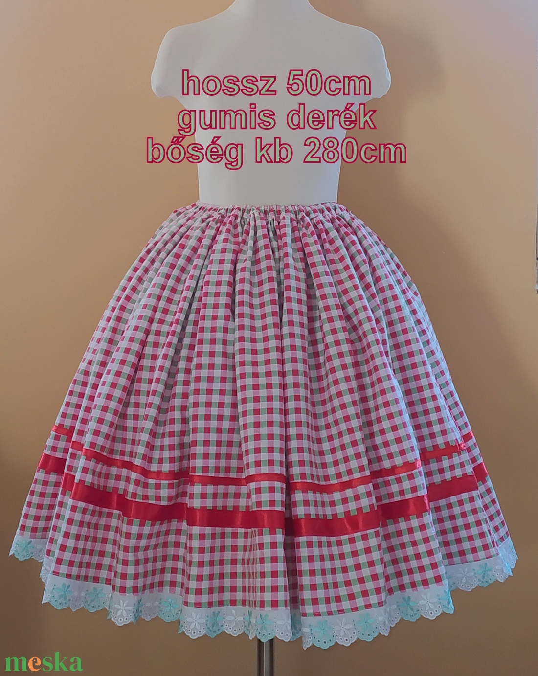 Gyermek néptánc szoknya 50 cm vidám színek - ruha & divat - gyerekruha - szoknya - Meska.hu