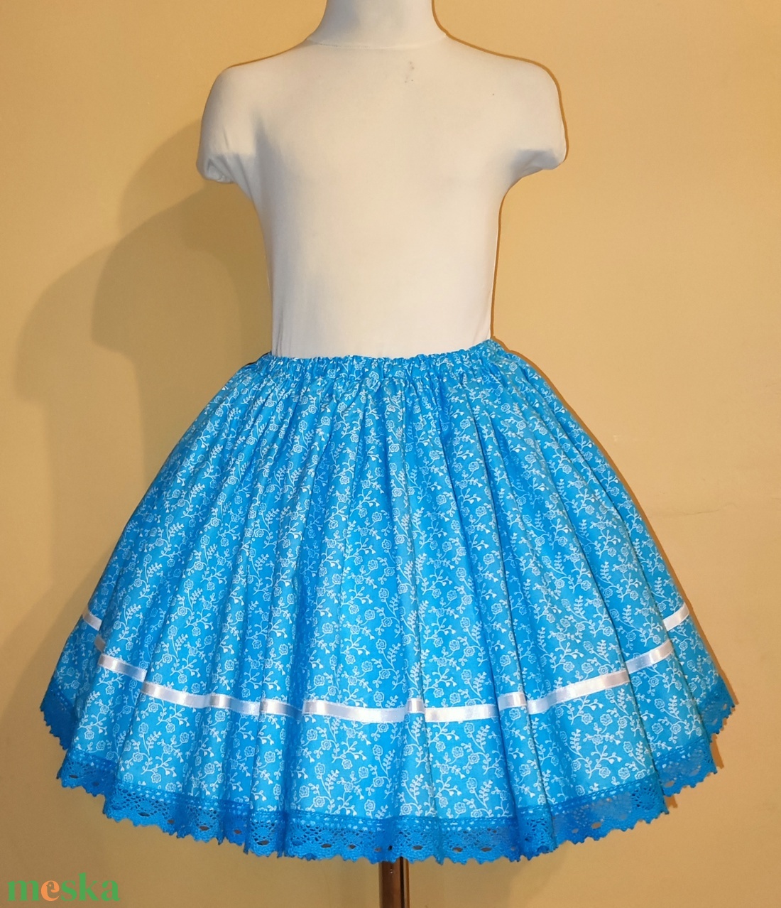 Gyermek néptánc szoknya 35 cm vidám színek - ruha & divat - gyerekruha - szoknya - Meska.hu