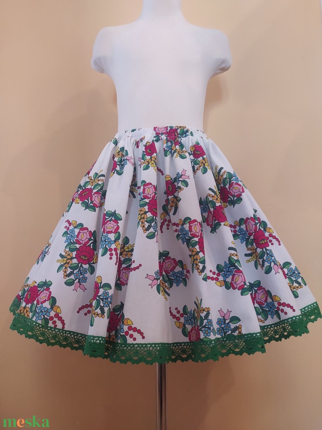 Gyermek néptánc szoknya 35 cm vidám színek - ruha & divat - gyerekruha - szoknya - Meska.hu