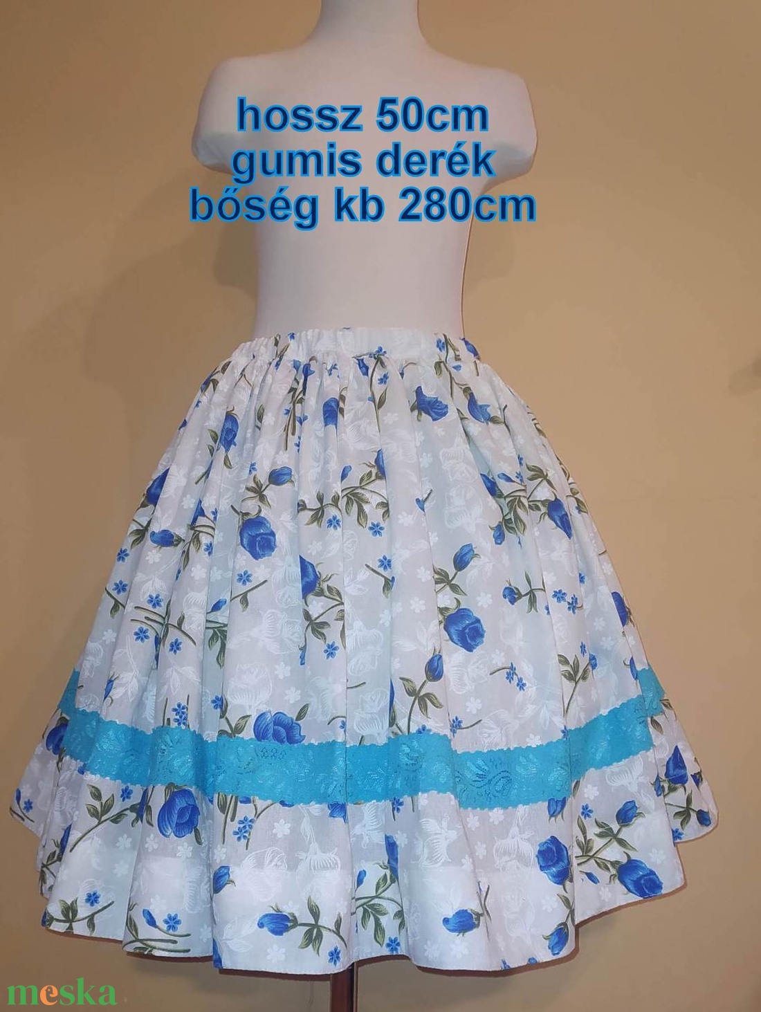 Gyermek néptánc szoknya 50 cm vidám színek - ruha & divat - gyerekruha - szoknya - Meska.hu