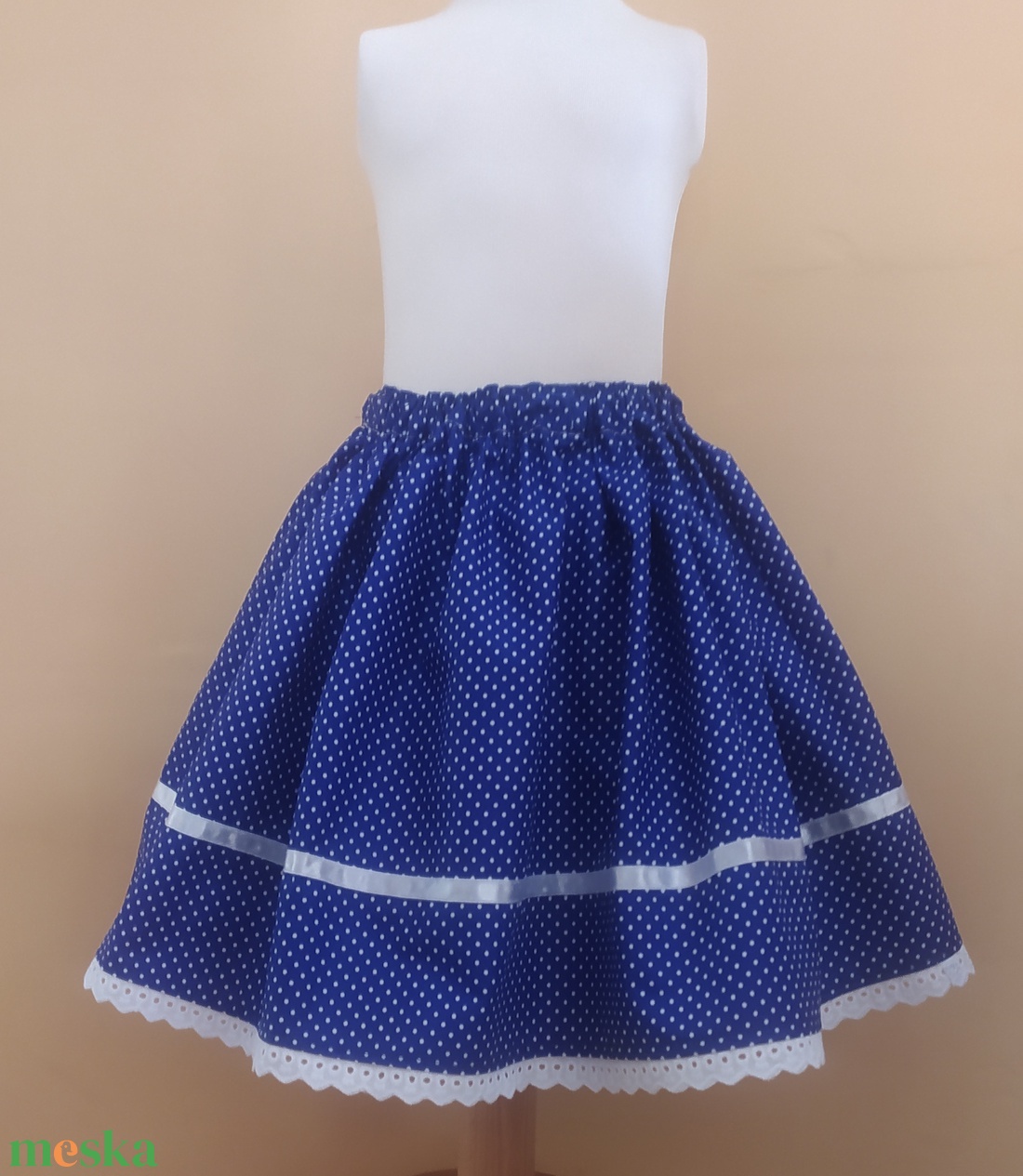 Kisgyermek néptánc szoknya 30 cm kékek - ruha & divat - gyerekruha - szoknya - Meska.hu