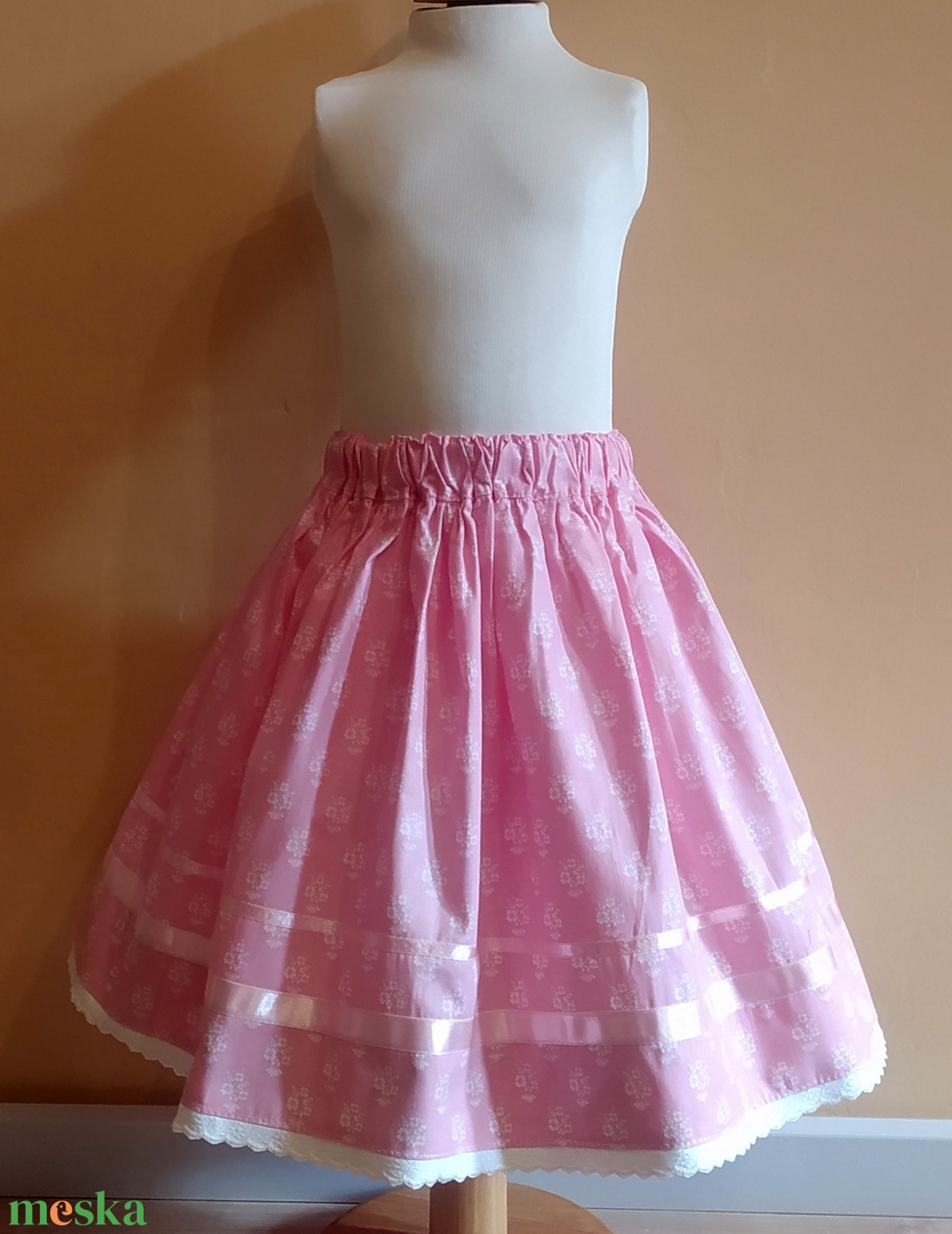 Kisgyermek néptánc szoknya 30 cm rózsaszín, pink, lila - ruha & divat - gyerekruha - szoknya - Meska.hu