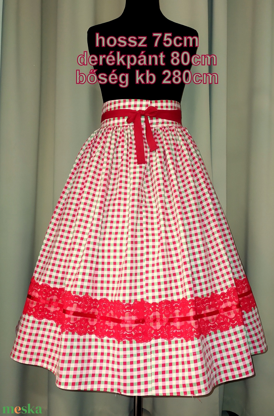 Néptánc szoknya, 2 szél bőség, 75 cm vidám színek - ruha & divat - női ruha - szoknya - Meska.hu