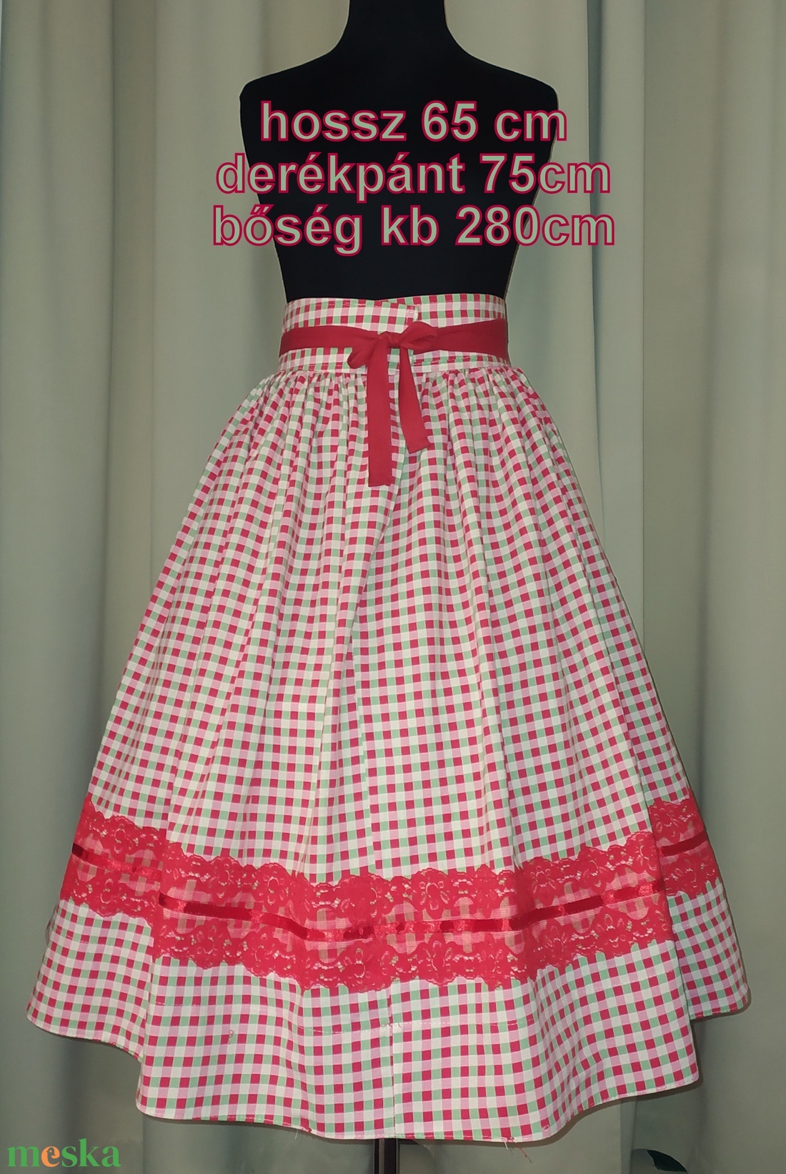 Néptánc szoknya, 2 szél bőség, 65 cm vidám színek - ruha & divat - női ruha - szoknya - Meska.hu