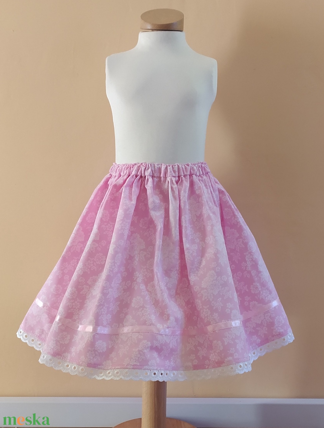 Kisgyermek néptánc szoknya 30 cm rózsaszín, pink, lila - ruha & divat - gyerekruha - szoknya - Meska.hu