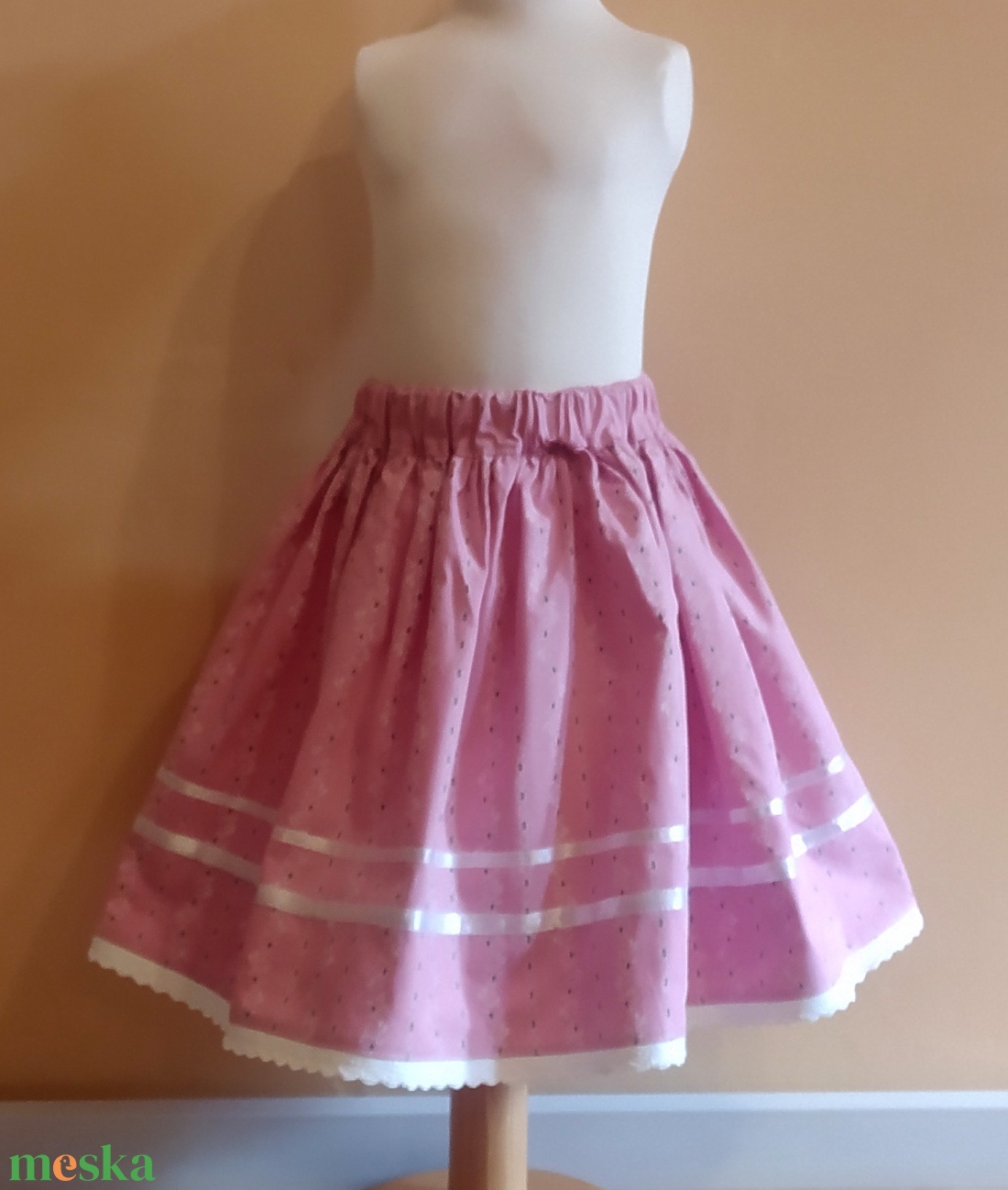 Kisgyermek néptánc szoknya 30 cm rózsaszín, pink, lila - ruha & divat - gyerekruha - szoknya - Meska.hu