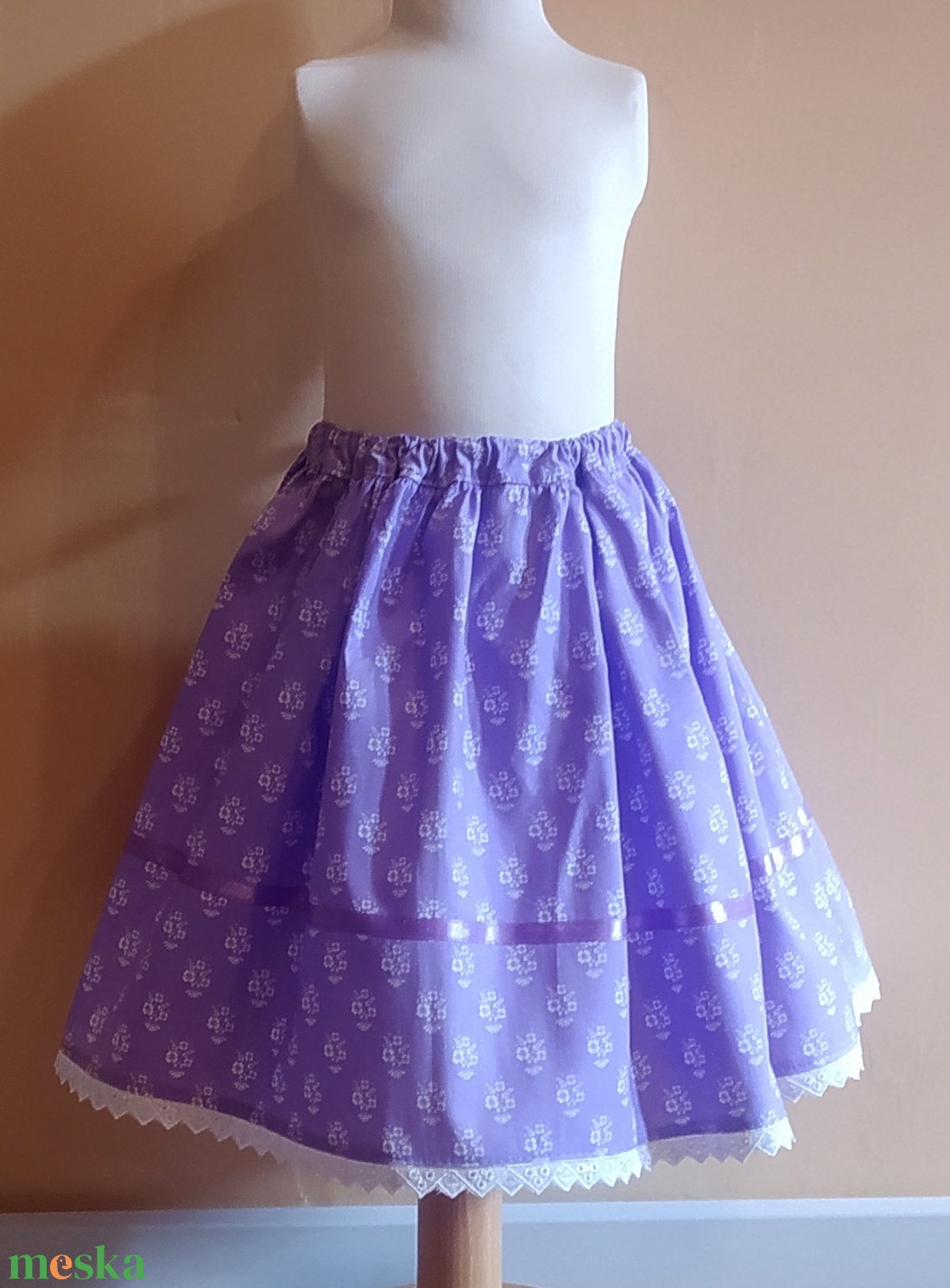 Kisgyermek néptánc szoknya 30 cm pink, lila - ruha & divat - gyerekruha - szoknya - Meska.hu