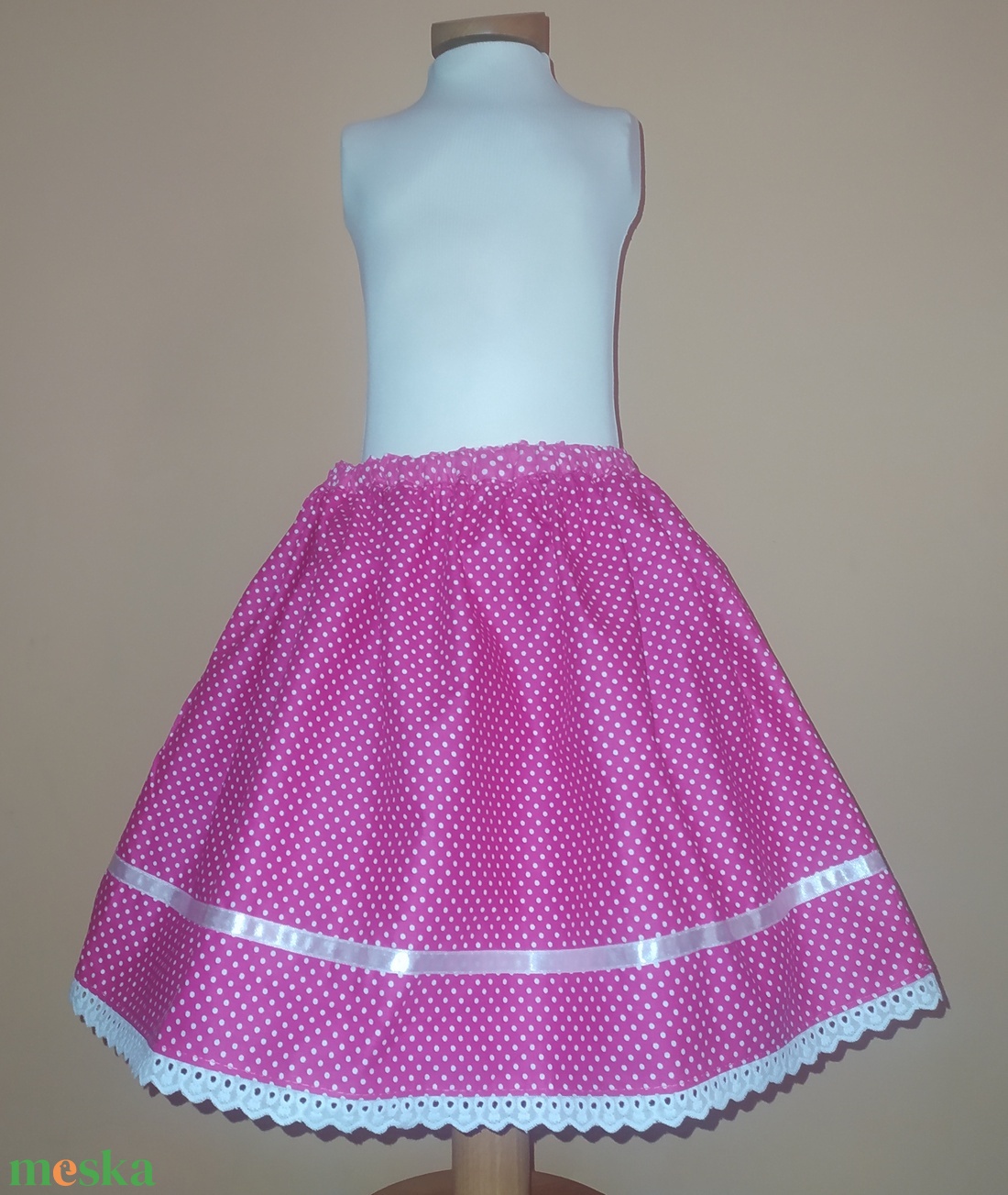 Kisgyermek néptánc szoknya 30 cm pink, lila - ruha & divat - gyerekruha - szoknya - Meska.hu