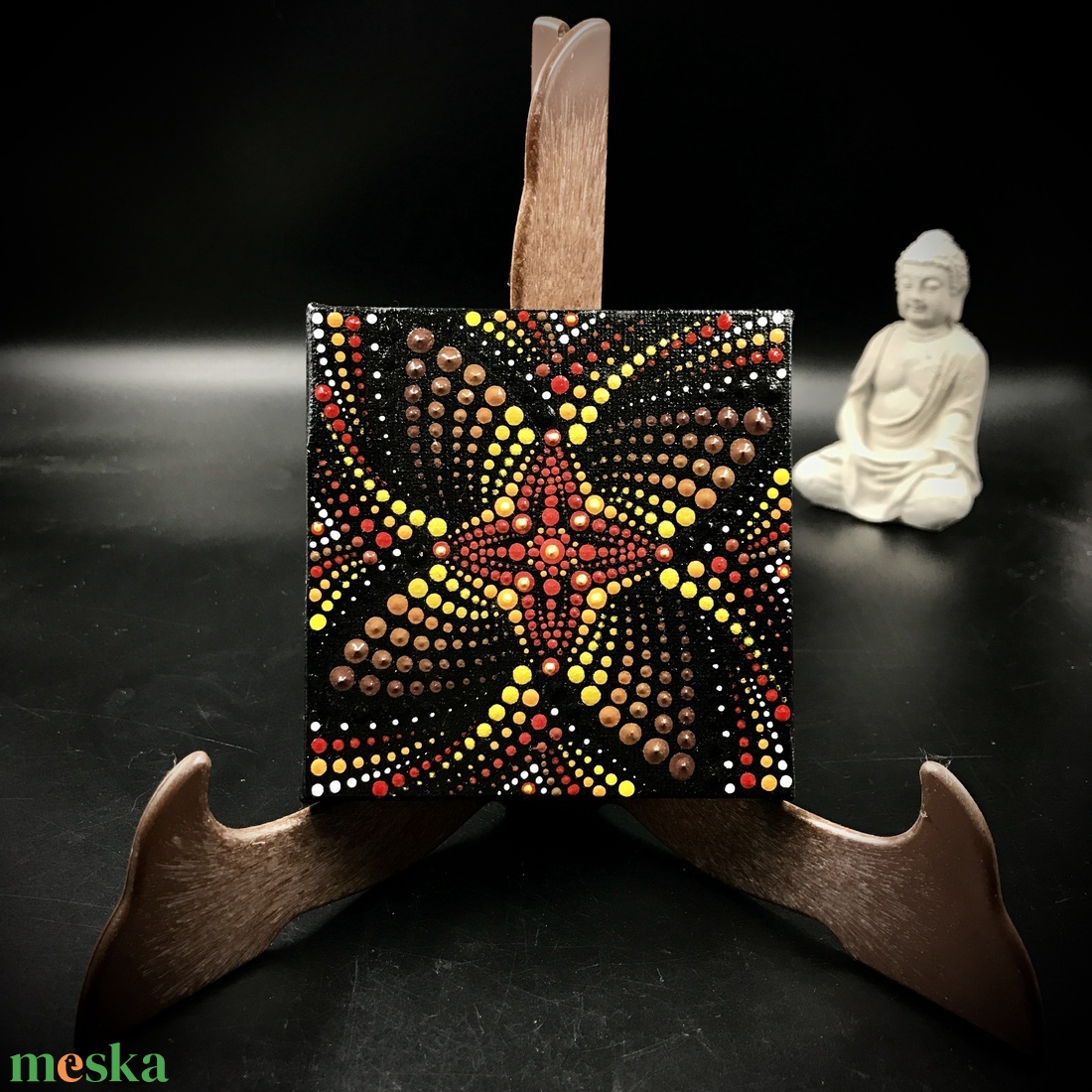 Az Élet körforgása: varázslatos pontozott spirituális mandala festmény vászonra - otthon & életmód - dekoráció - spiritualitás - mandala - Meska.hu