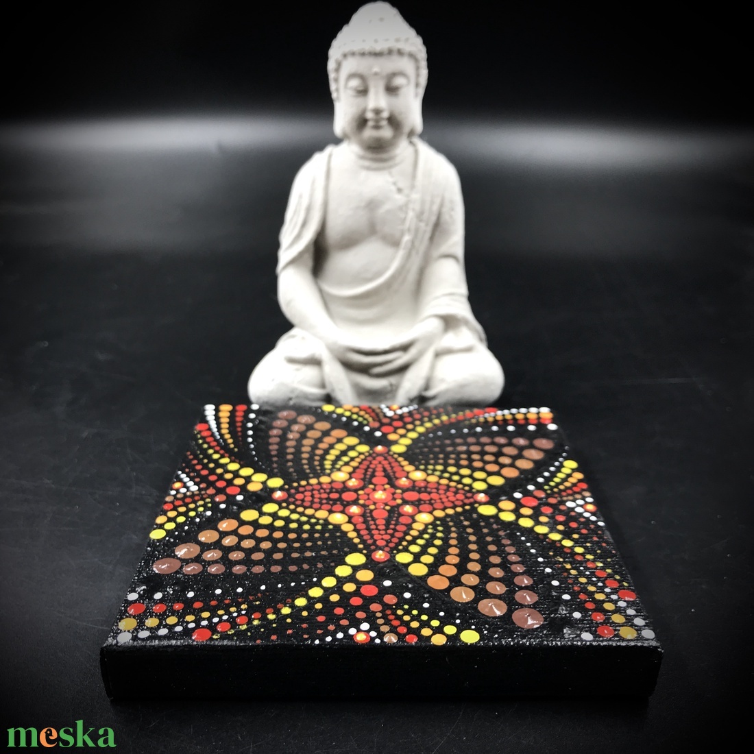 Az Élet körforgása: varázslatos pontozott spirituális mandala festmény vászonra - otthon & életmód - dekoráció - spiritualitás - mandala - Meska.hu
