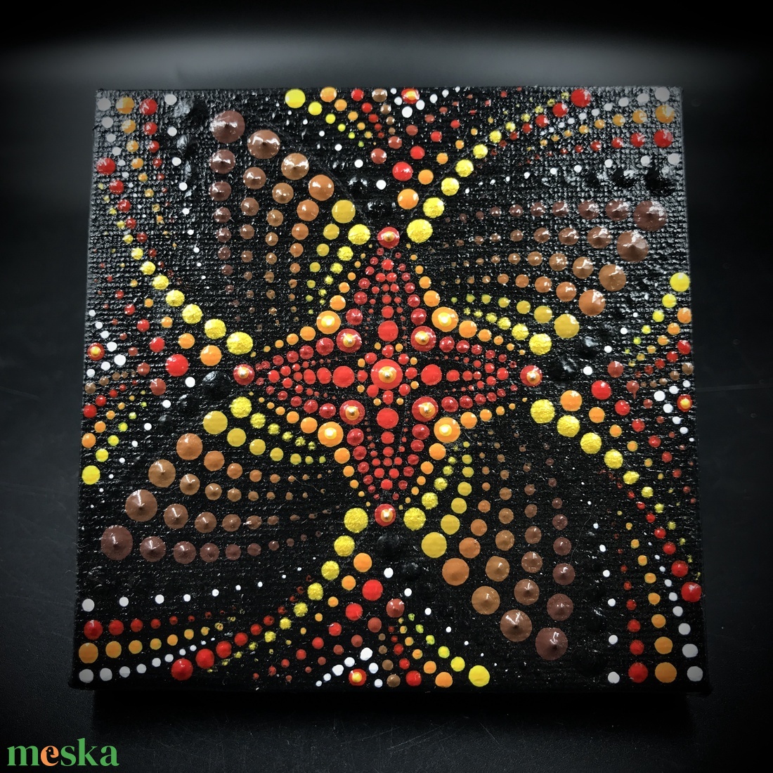 Az Élet körforgása: varázslatos pontozott spirituális mandala festmény vászonra - otthon & életmód - dekoráció - spiritualitás - mandala - Meska.hu