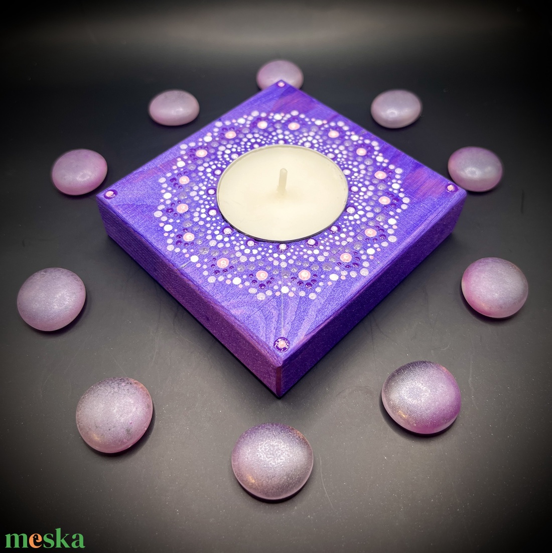 Spirituális Mandala mécsestartó, jóga stúdió dekoráció, relaxációs kiegészítő - otthon & életmód - dekoráció - spiritualitás - mandala - Meska.hu