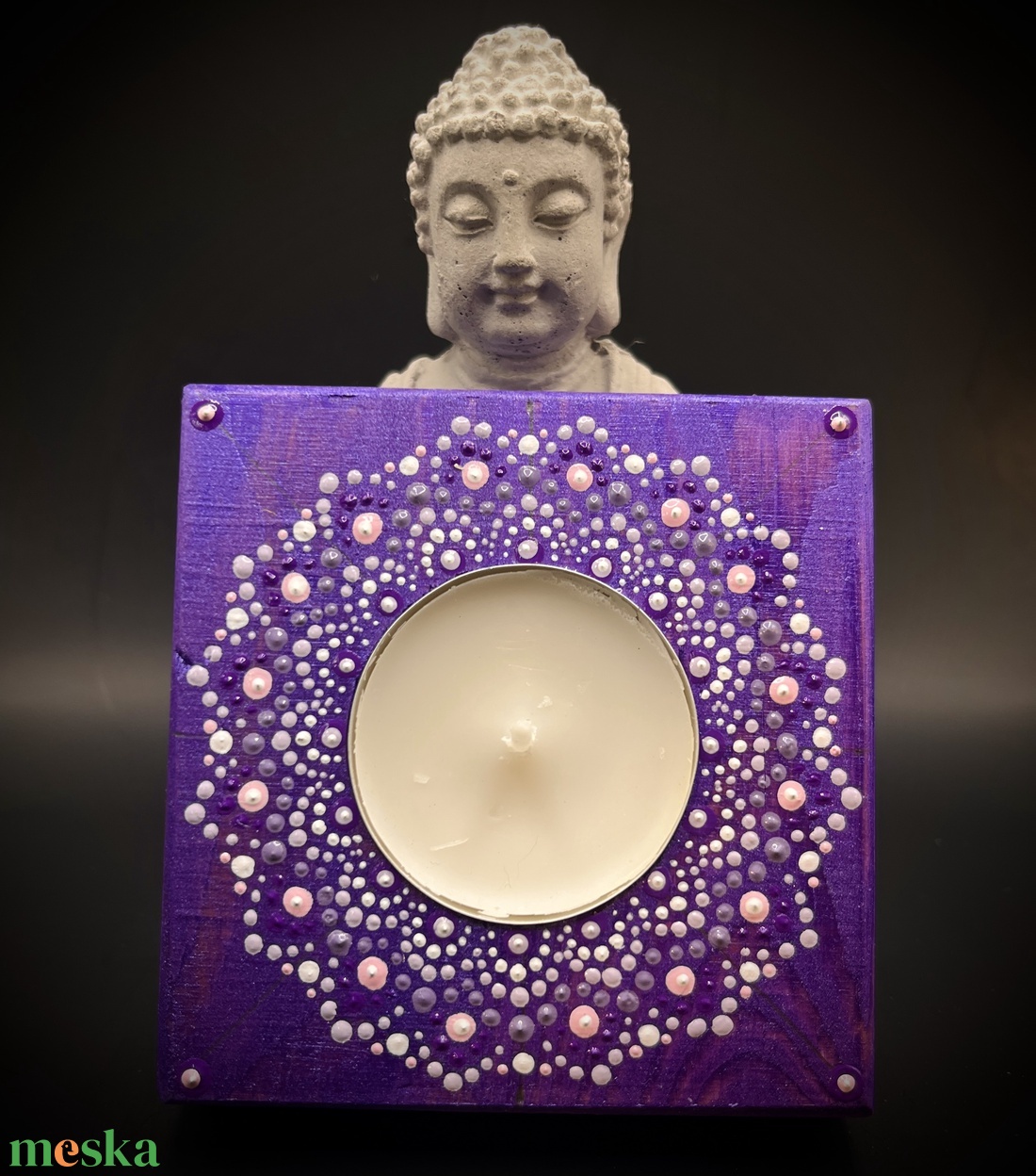 Spirituális Mandala mécsestartó, jóga stúdió dekoráció, relaxációs kiegészítő - otthon & életmód - dekoráció - spiritualitás - mandala - Meska.hu