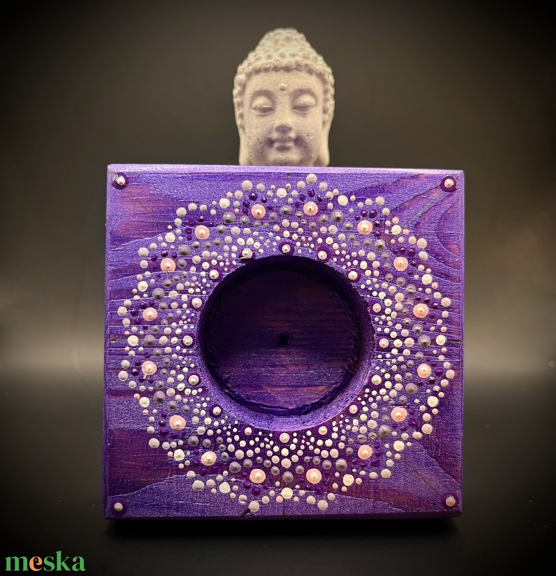 Spirituális Mandala mécsestartó, jóga stúdió dekoráció, relaxációs kiegészítő - otthon & életmód - dekoráció - spiritualitás - mandala - Meska.hu