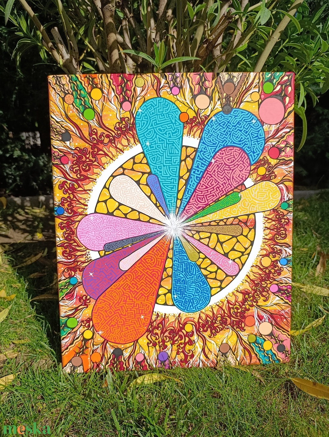 Egyedi akril absztrakt festmény, 50x40 cm-es - művészet - festmény - akril - Meska.hu