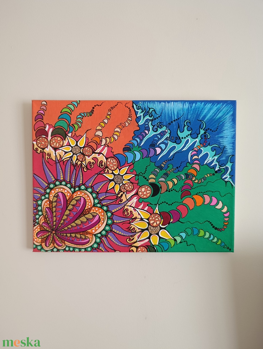 Egyedi akril absztrakt festmény, 30x20 cm-es  - művészet - festmény - akril - Meska.hu