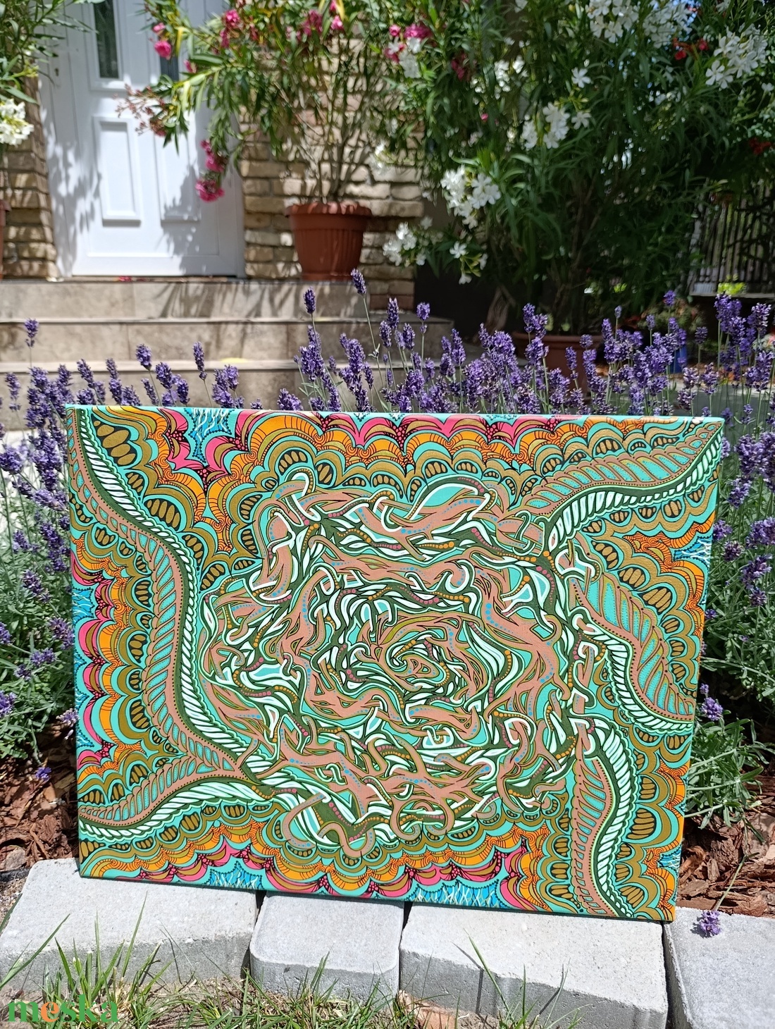Egyedi akril absztrakt festmény, 40x50 cm - művészet - festmény - akril - Meska.hu