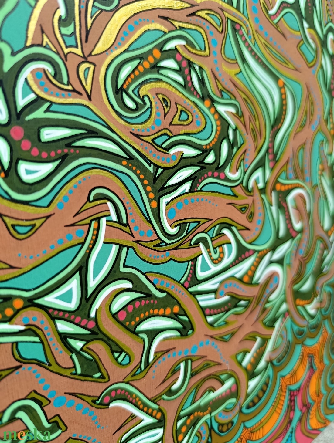 Egyedi akril absztrakt festmény, 40x50 cm - művészet - festmény - akril - Meska.hu