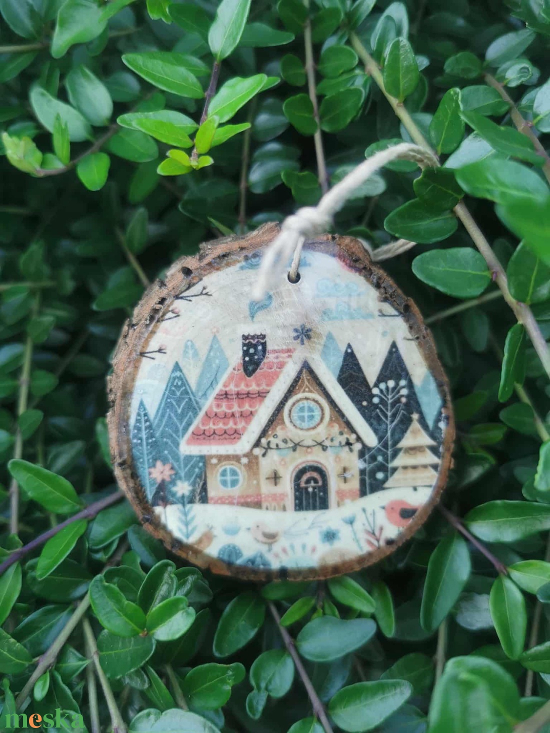 Fa karácsonyfadísz díszdobozban - karácsony - karácsonyi lakásdekoráció - karácsonyfadíszek - Meska.hu