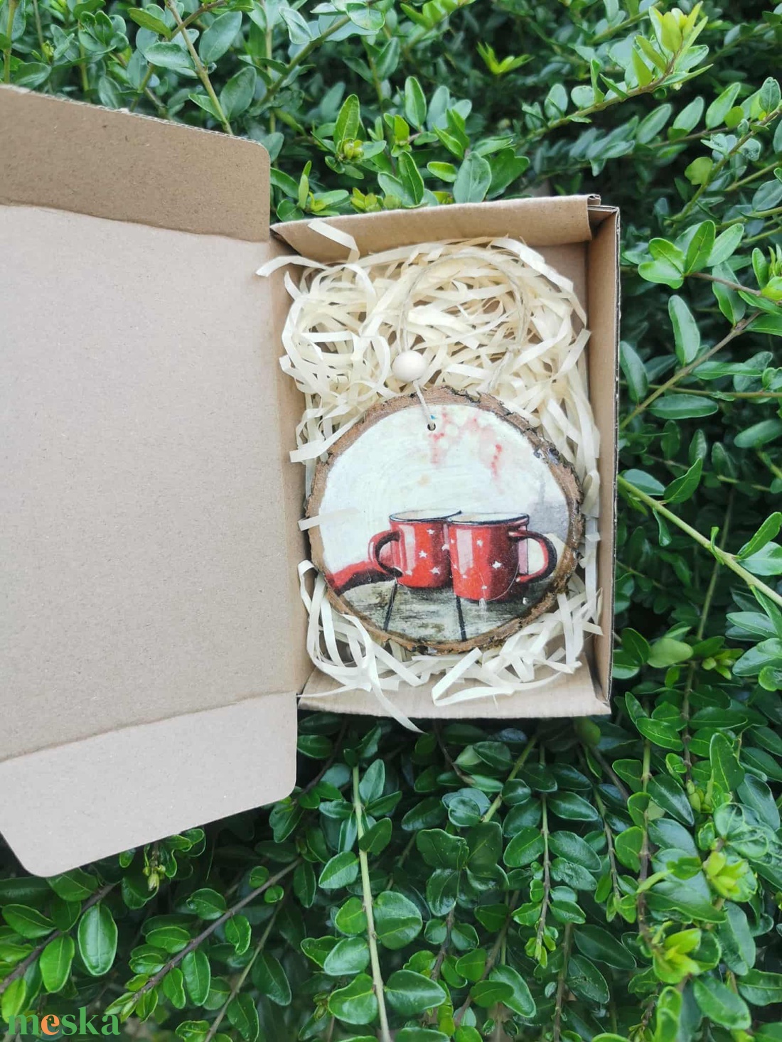 Fa karácsonyfadísz díszbobozban - karácsony - karácsonyi lakásdekoráció - karácsonyfadíszek - Meska.hu