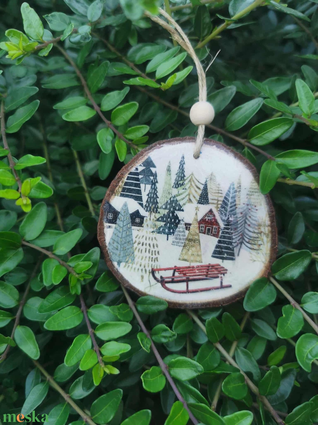 Fa karácsonyfadísz díszdobozban - karácsony - karácsonyi lakásdekoráció - karácsonyfadíszek - Meska.hu