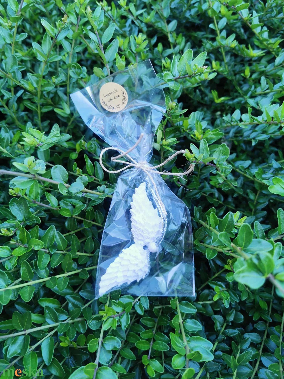 Karácsonyfadísz, angyalszárny, gipszből - karácsony - karácsonyi lakásdekoráció - karácsonyfadíszek - Meska.hu