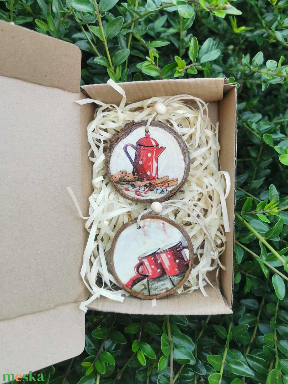 Fa karácsonyfadísz díszdobozban - karácsony - karácsonyi lakásdekoráció - karácsonyfadíszek - Meska.hu