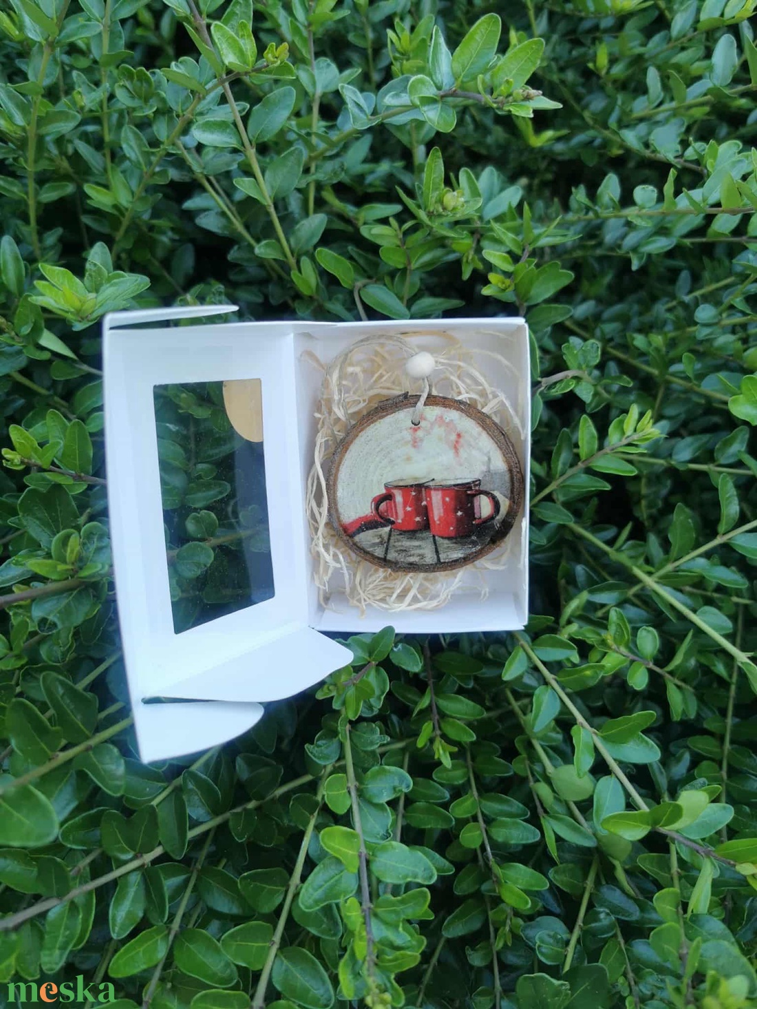 Fa karácsonyfadísz díszdobozban - karácsony - karácsonyi lakásdekoráció - karácsonyfadíszek - Meska.hu