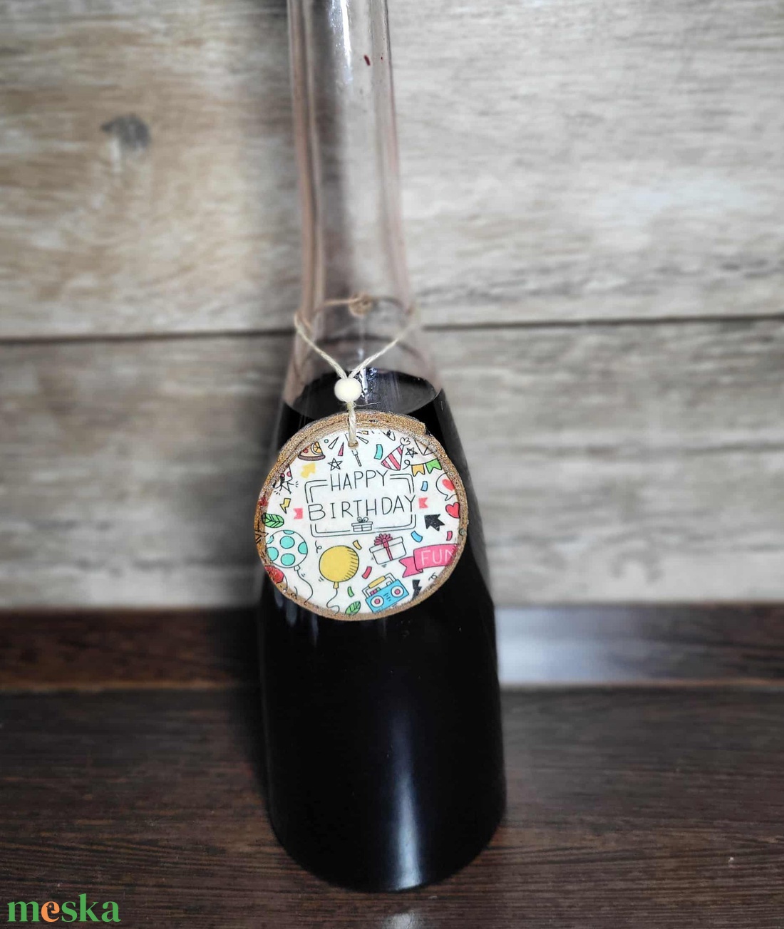 Születésnapi ajándékkísérő, fa ajándékkísérő - otthon & életmód - dekoráció - fali és függő dekoráció - függődísz - Meska.hu