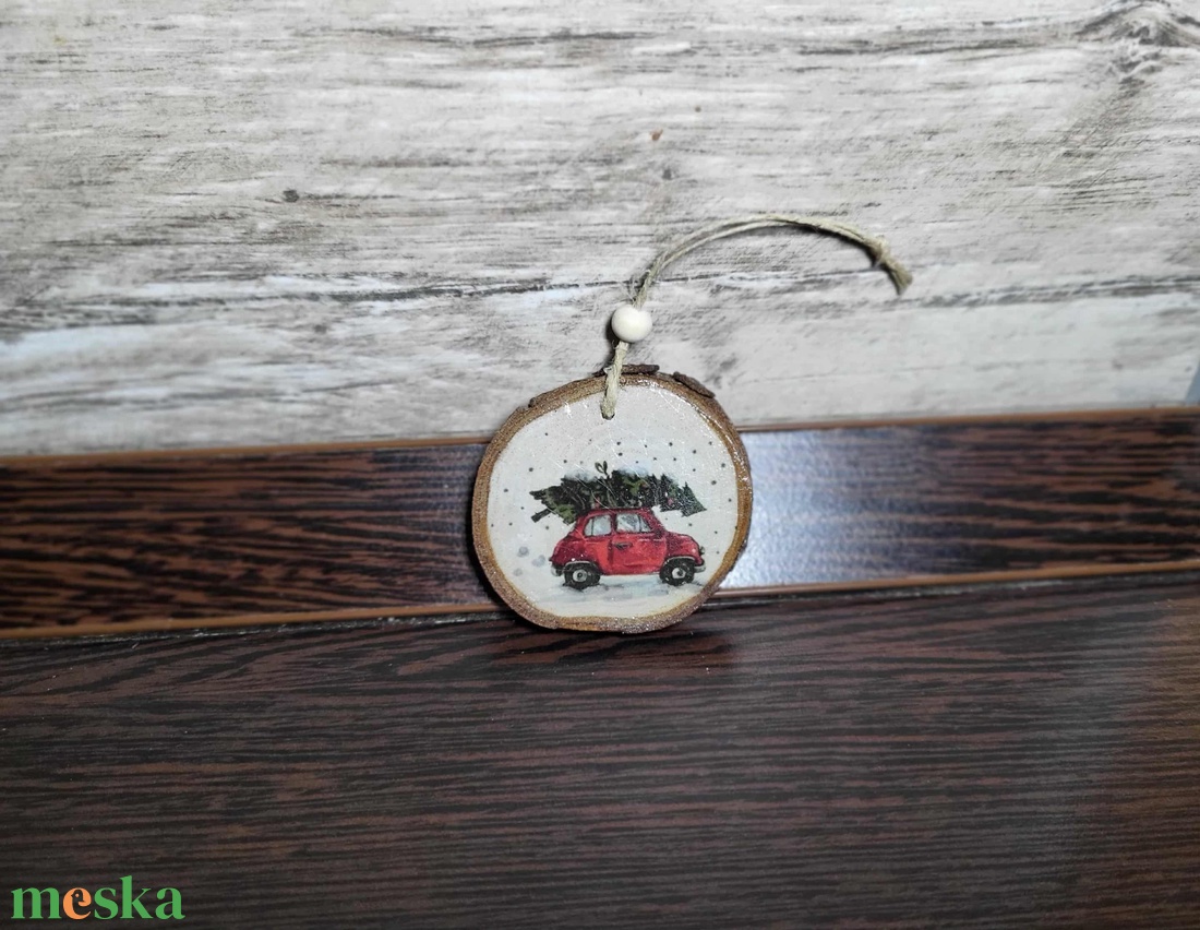 Fa karácsonyfadísz, kb. 5 cm - karácsony - karácsonyi lakásdekoráció - karácsonyfadíszek - Meska.hu