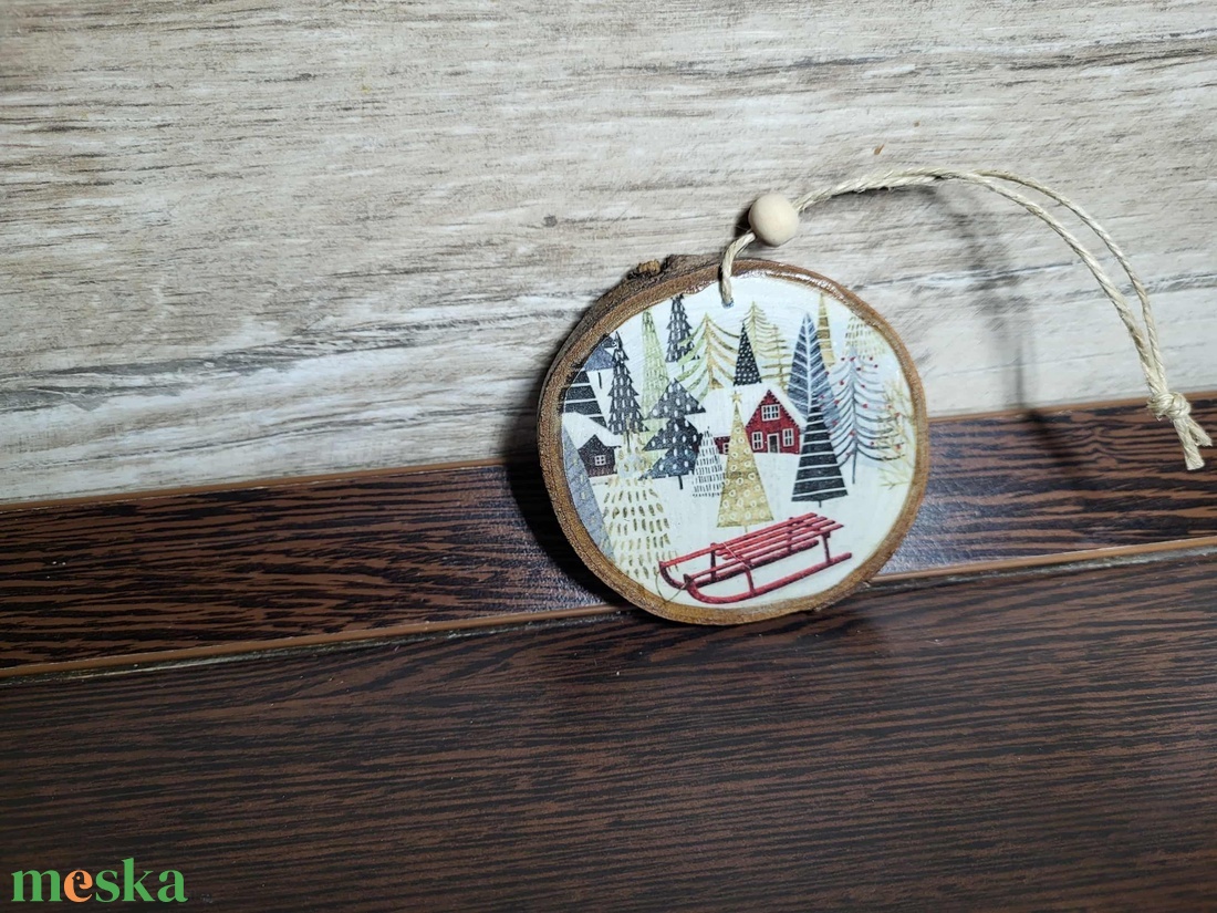 Fa karácsonyfadísz, kb. 7,5-8 cm - karácsony - karácsonyi lakásdekoráció - karácsonyfadíszek - Meska.hu