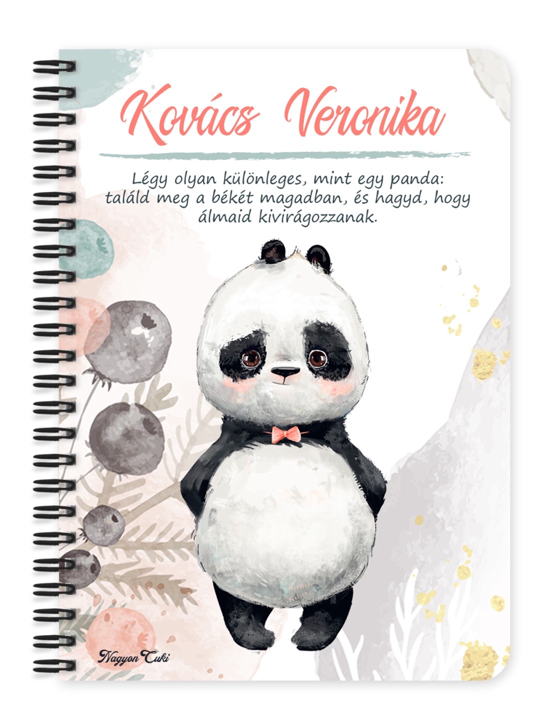 Személyre szabható - Édes kis Panda mintás A5-ös füzet - otthon & életmód - papír, írószer - jegyzetfüzet & napló - Meska.hu