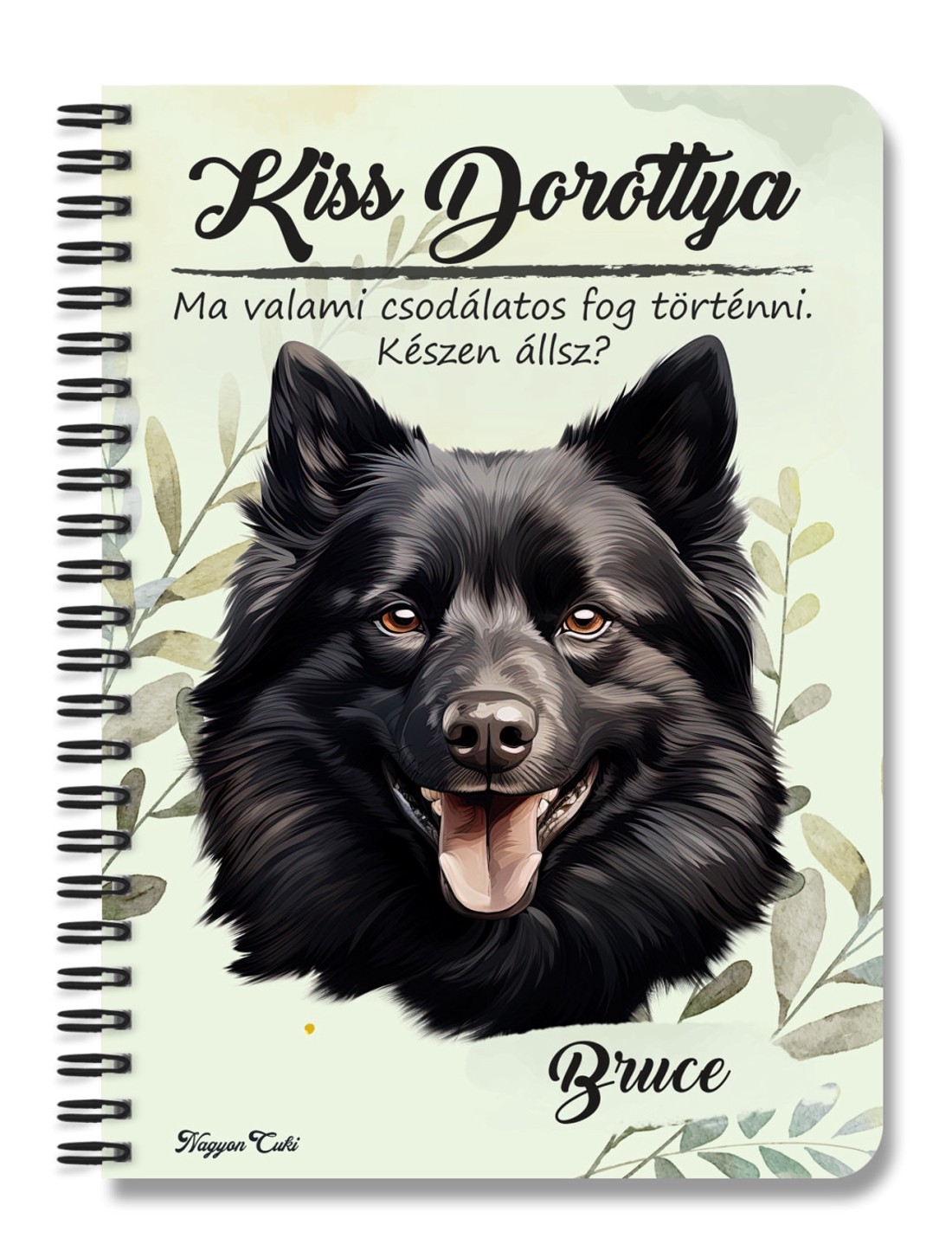 Személyre szabható - Fekete Schipperke portré mintás A6-os füzet - otthon & életmód - papír, írószer - jegyzetfüzet & napló - Meska.hu