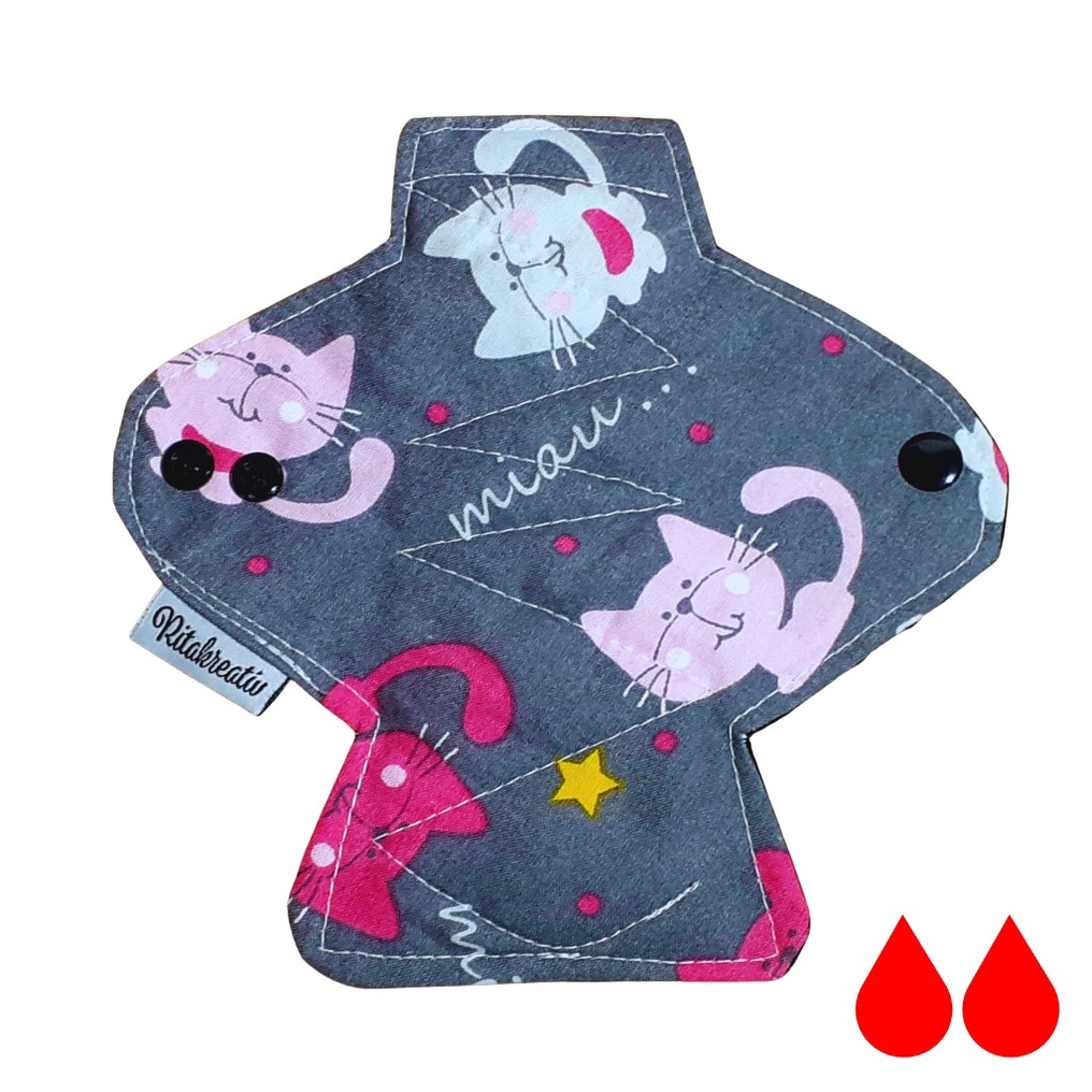 Miau mosható betét 18cm - szépségápolás - intim higiénia - intimbetét - Meska.hu