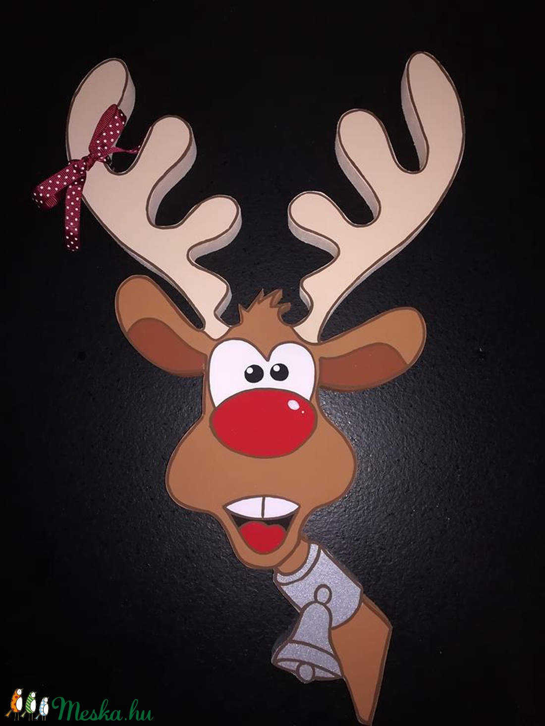 Kukucskáló rénszarvas. - karácsony - mikulás - Meska.hu