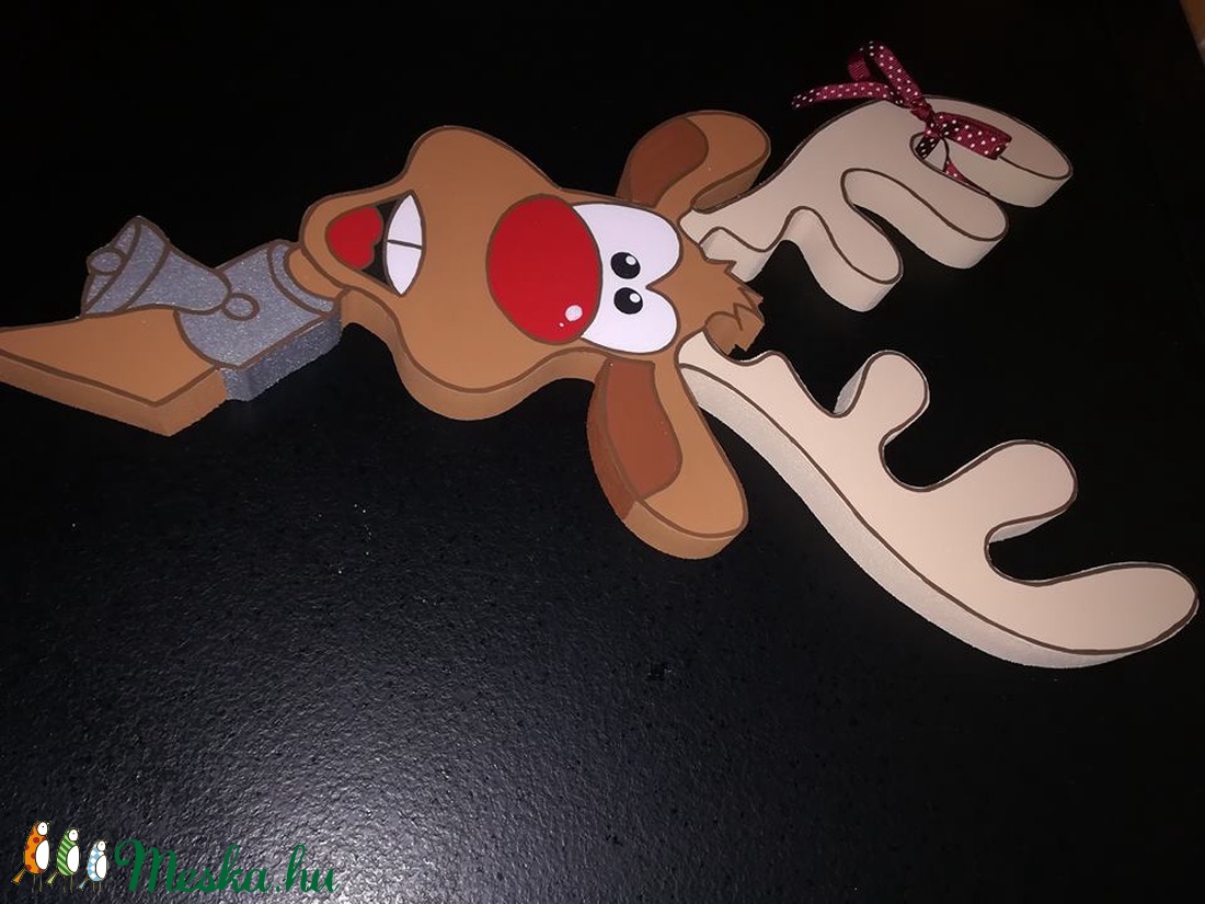 Kukucskáló rénszarvas. - karácsony - mikulás - Meska.hu