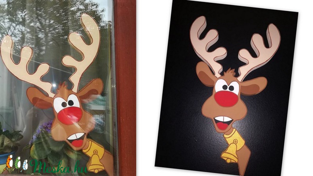Kukucskáló rénszarvas. - karácsony - mikulás - Meska.hu