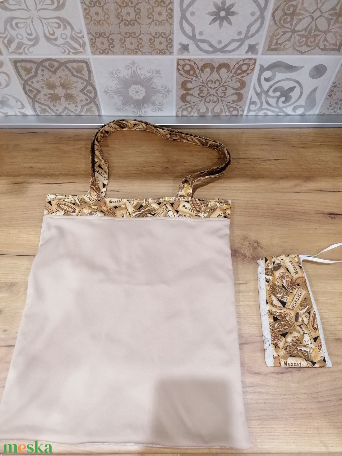 Csipke mintás táska - táska & tok - bevásárlás & shopper táska - shopper, textiltáska, szatyor - Meska.hu