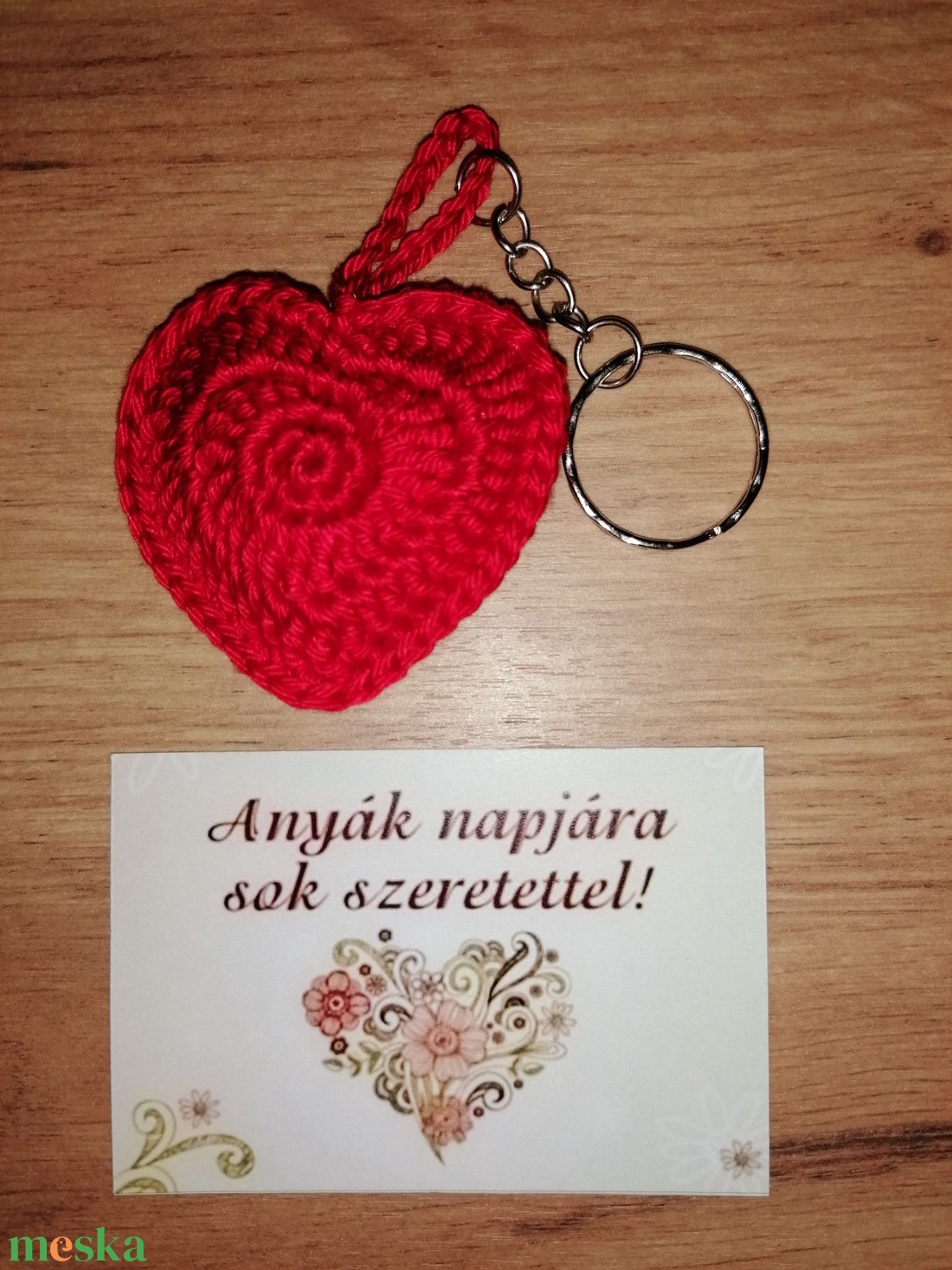 Horgolt szív kulcstartó. - táska & tok - kulcstartó & táskadísz - kulcstartó - Meska.hu