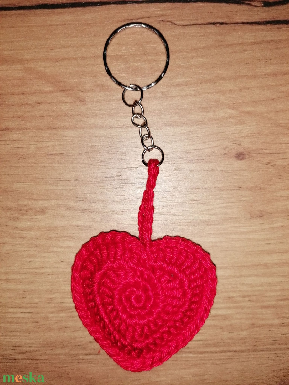 Horgolt szív kulcstartó. - táska & tok - kulcstartó & táskadísz - kulcstartó - Meska.hu