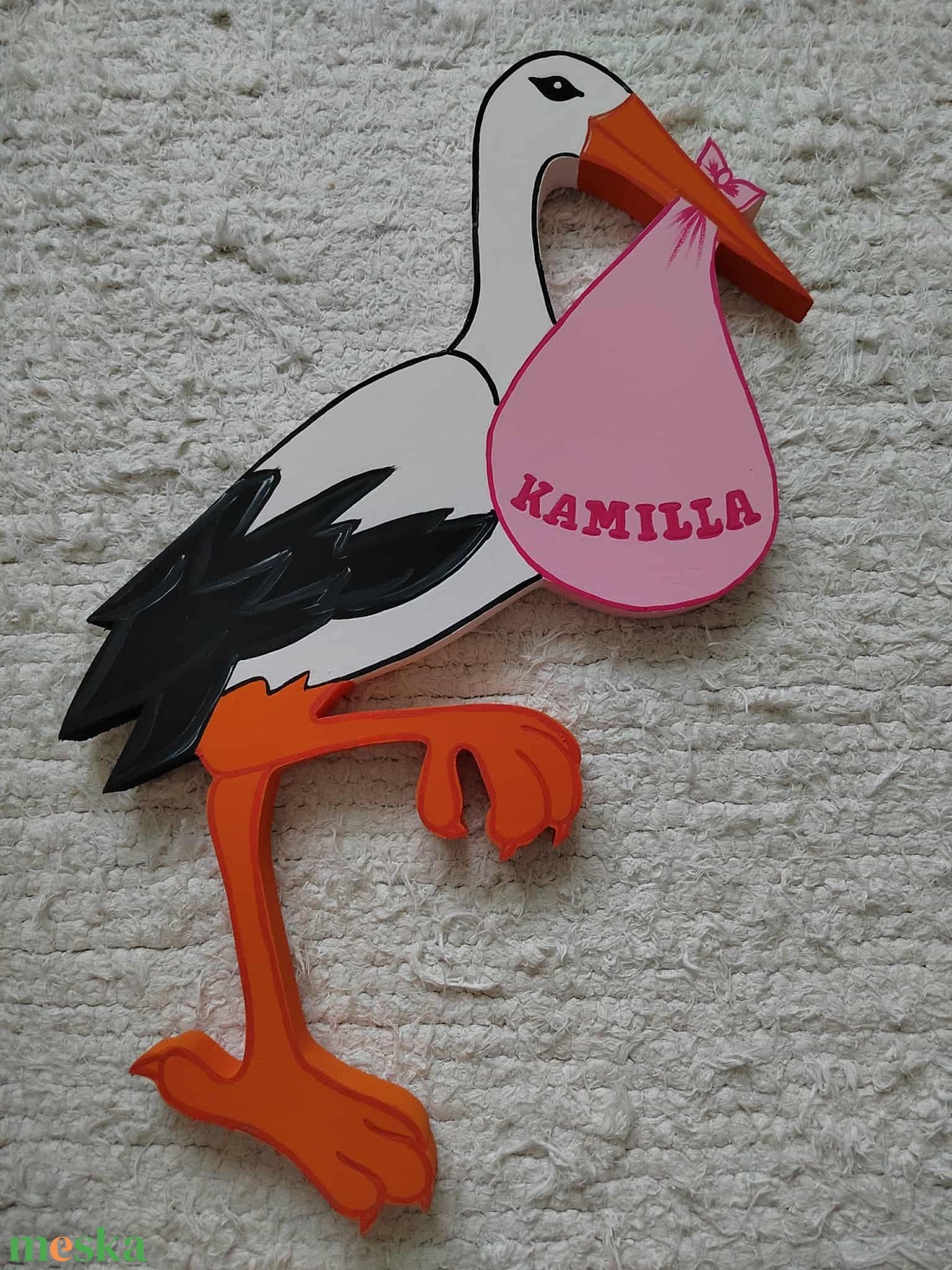 Gólya csomaggal. - otthon & életmód - babaszoba, gyerekszoba - babaszoba dekoráció - Meska.hu Gólya csomaggal. - otthon & életmód - babaszoba, gyerekszoba - babaszoba dekoráció - Meska.hu