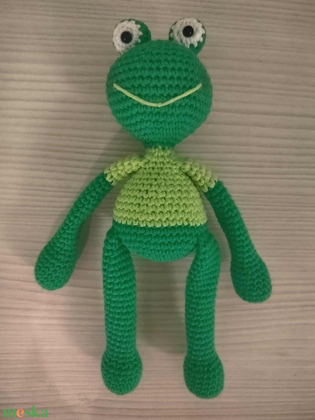 Horgolt béka - játék & sport - plüssállat & játékfigura - béka - Meska.hu