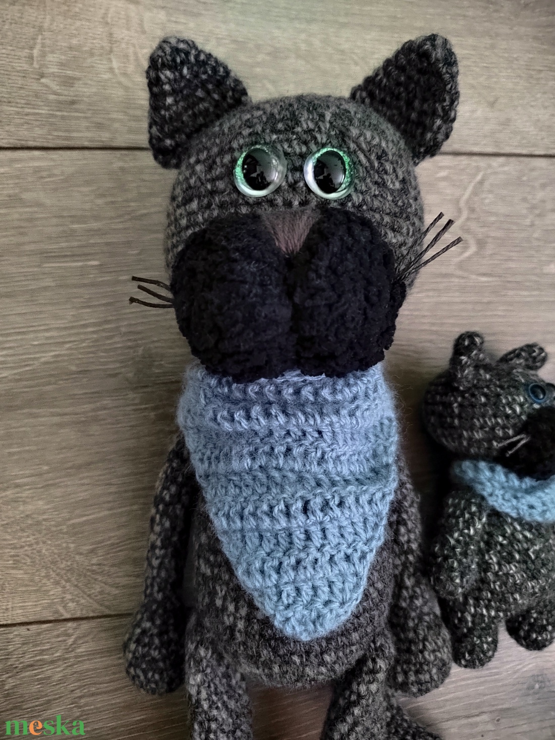 Horgolt cica kölykével.  - játék & sport - plüssállat & játékfigura - cica - Meska.hu