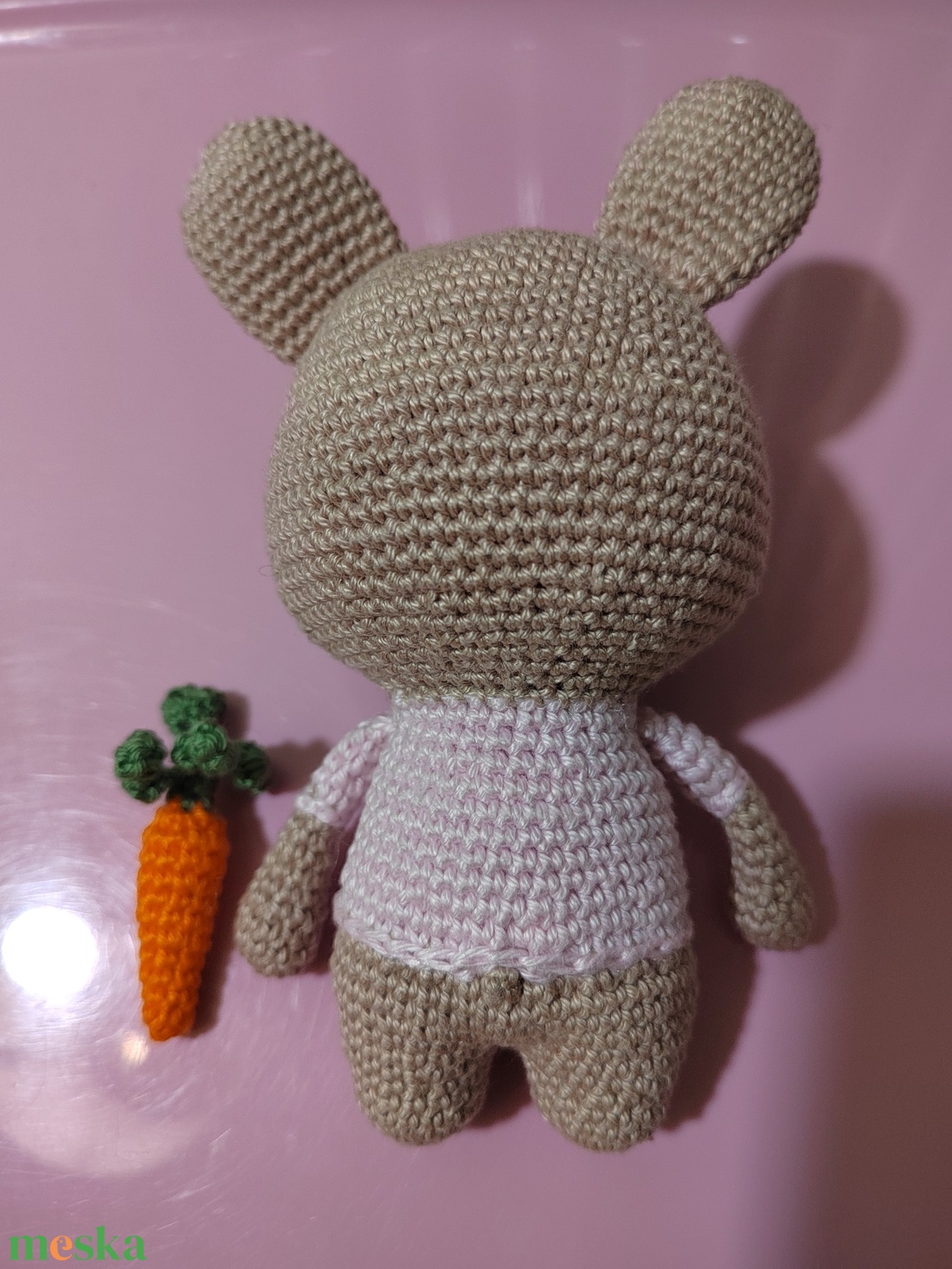 Horgolt nyuszi+répa.  - játék & sport - plüssállat & játékfigura - nyuszi - Meska.hu