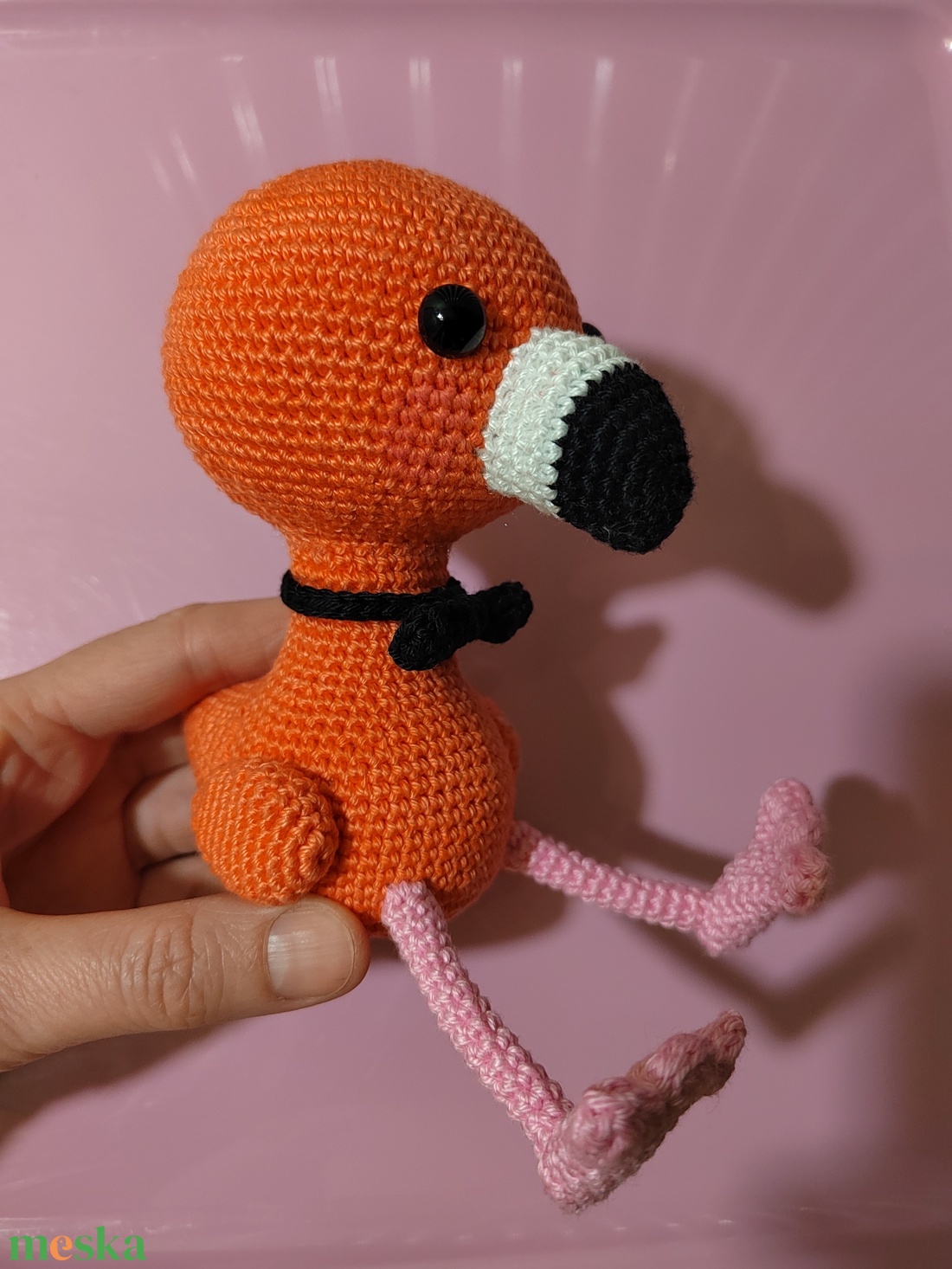 Horgolt flamingó - játék & sport - plüssállat & játékfigura - madár - Meska.hu