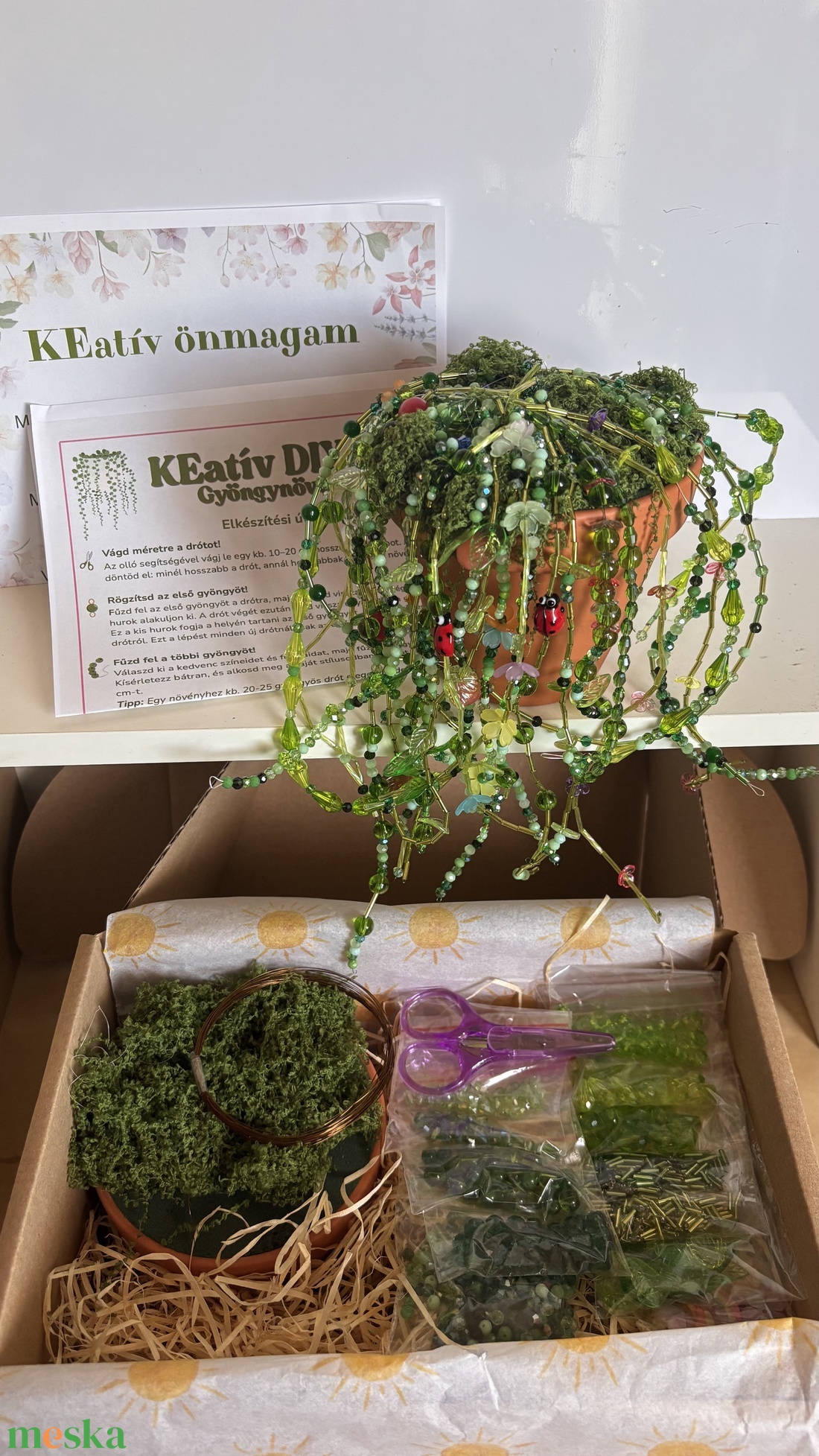 Gyöngyös növényke DIY - diy (csináld magad) - egységcsomag - Meska.hu